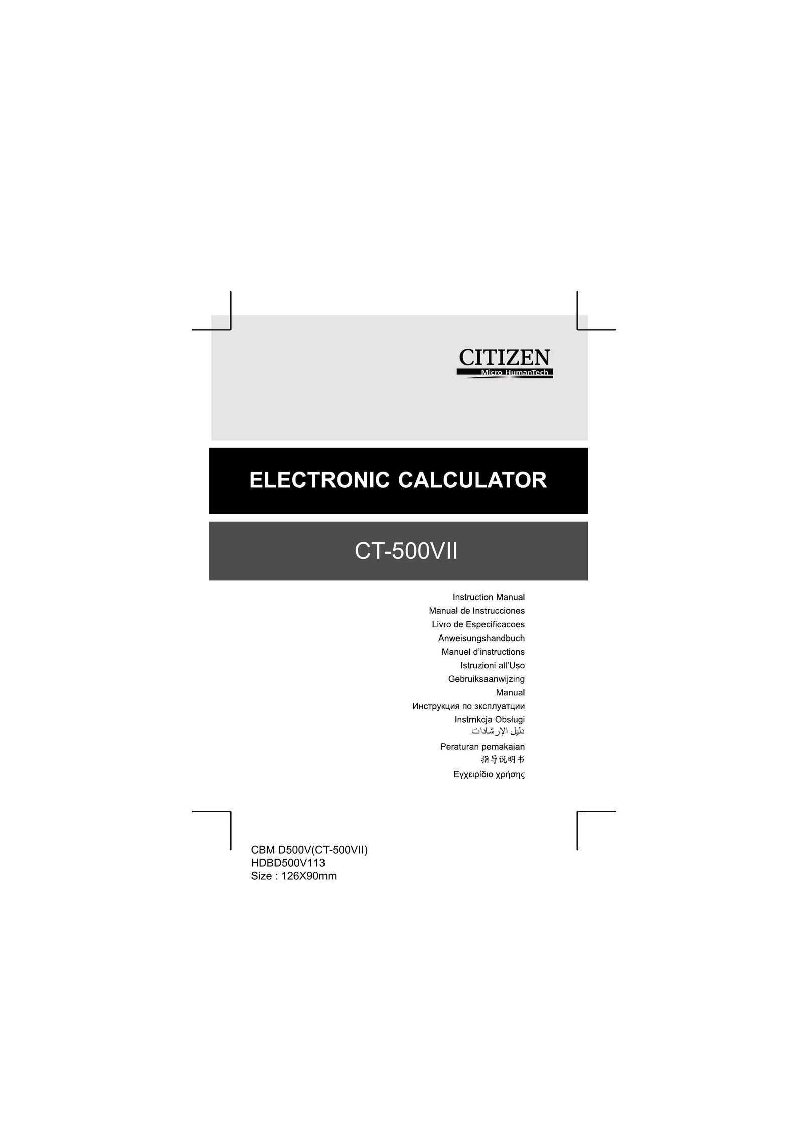 Citizen CT-500VII Calculator User Manual