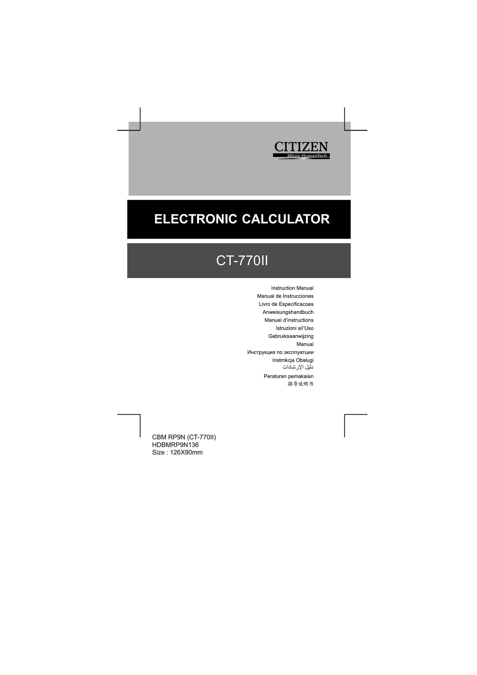 Citizen CT-770II Calculator User Manual