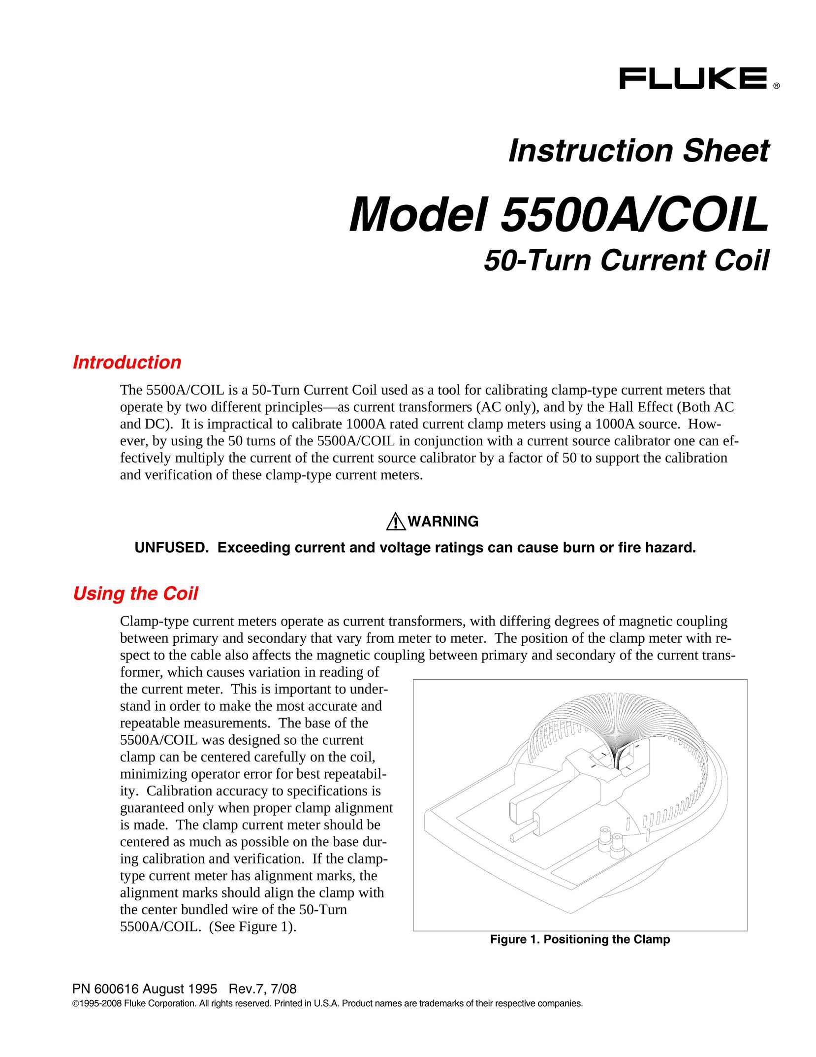 Fluke 5500A/COIL Calculator User Manual