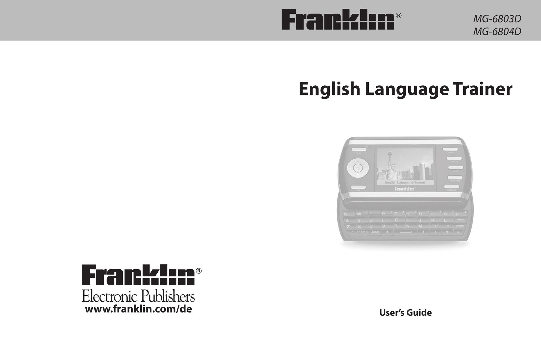 Franklin English Language Trainer Calculator User Manual