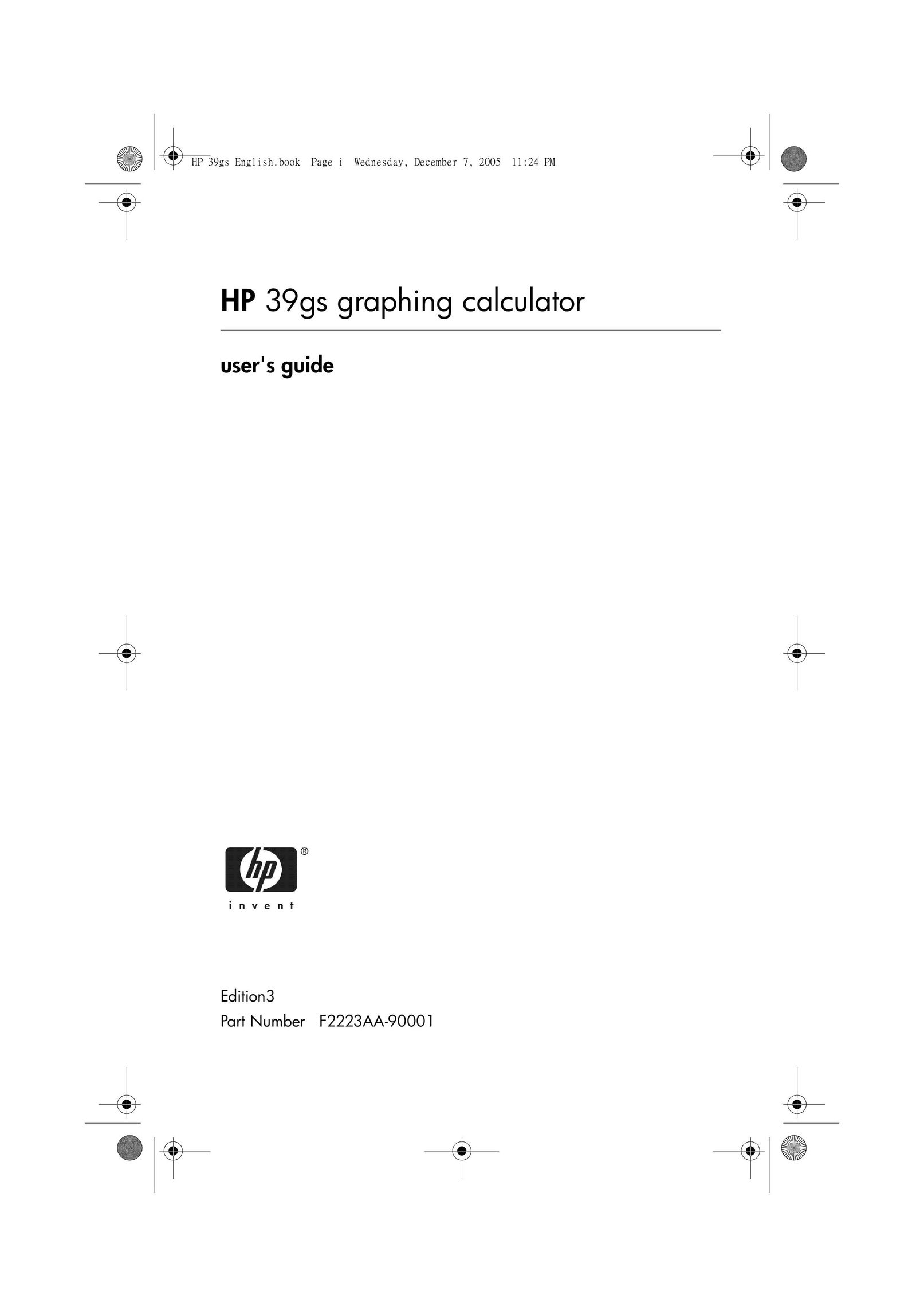HP (Hewlett-Packard) 39gs Calculator User Manual