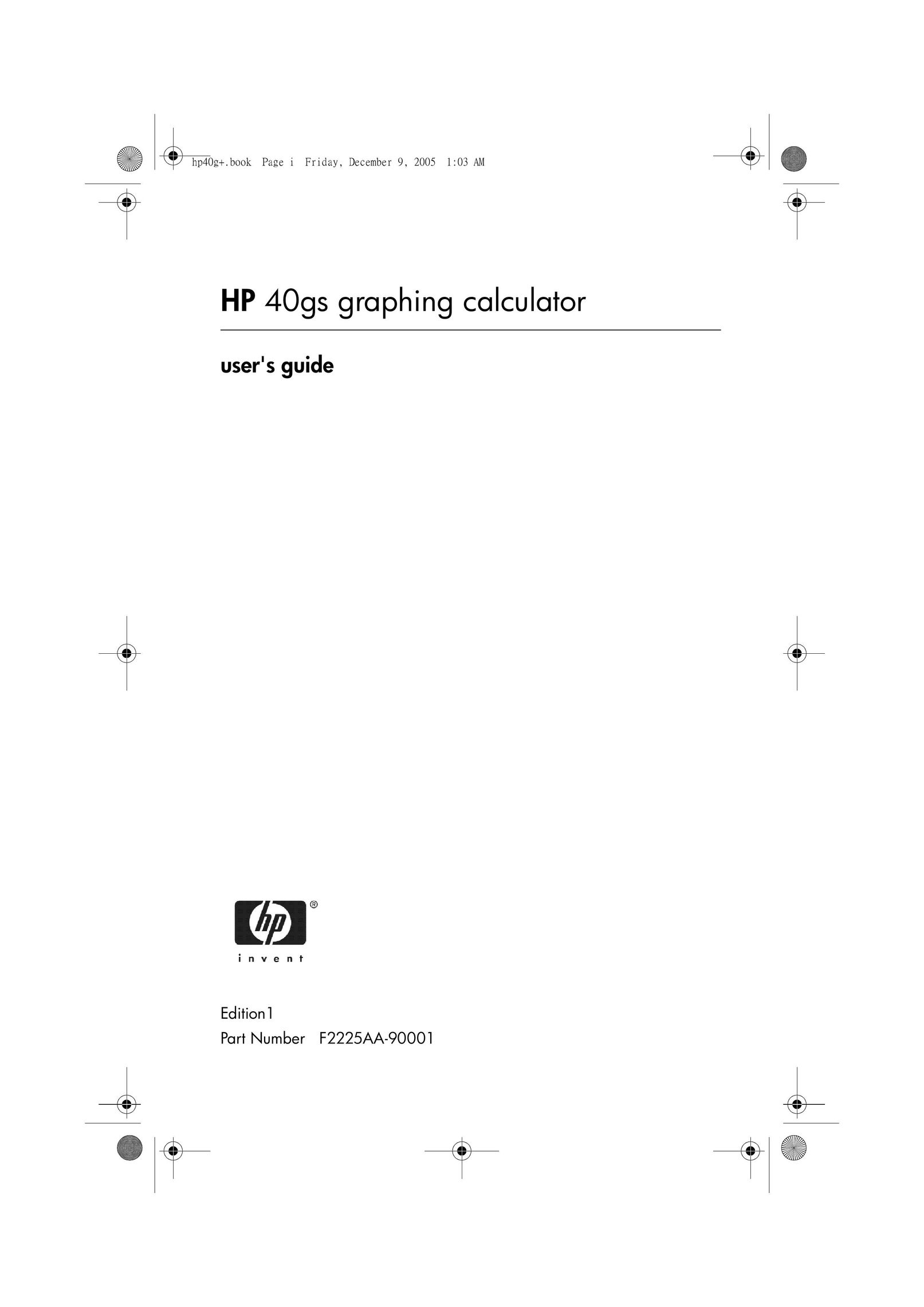 HP (Hewlett-Packard) 40gs Calculator User Manual