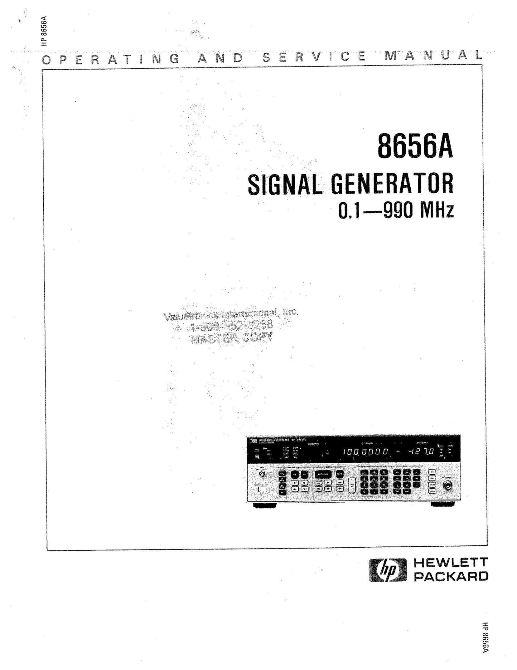 HP (Hewlett-Packard) 8656A Calculator User Manual