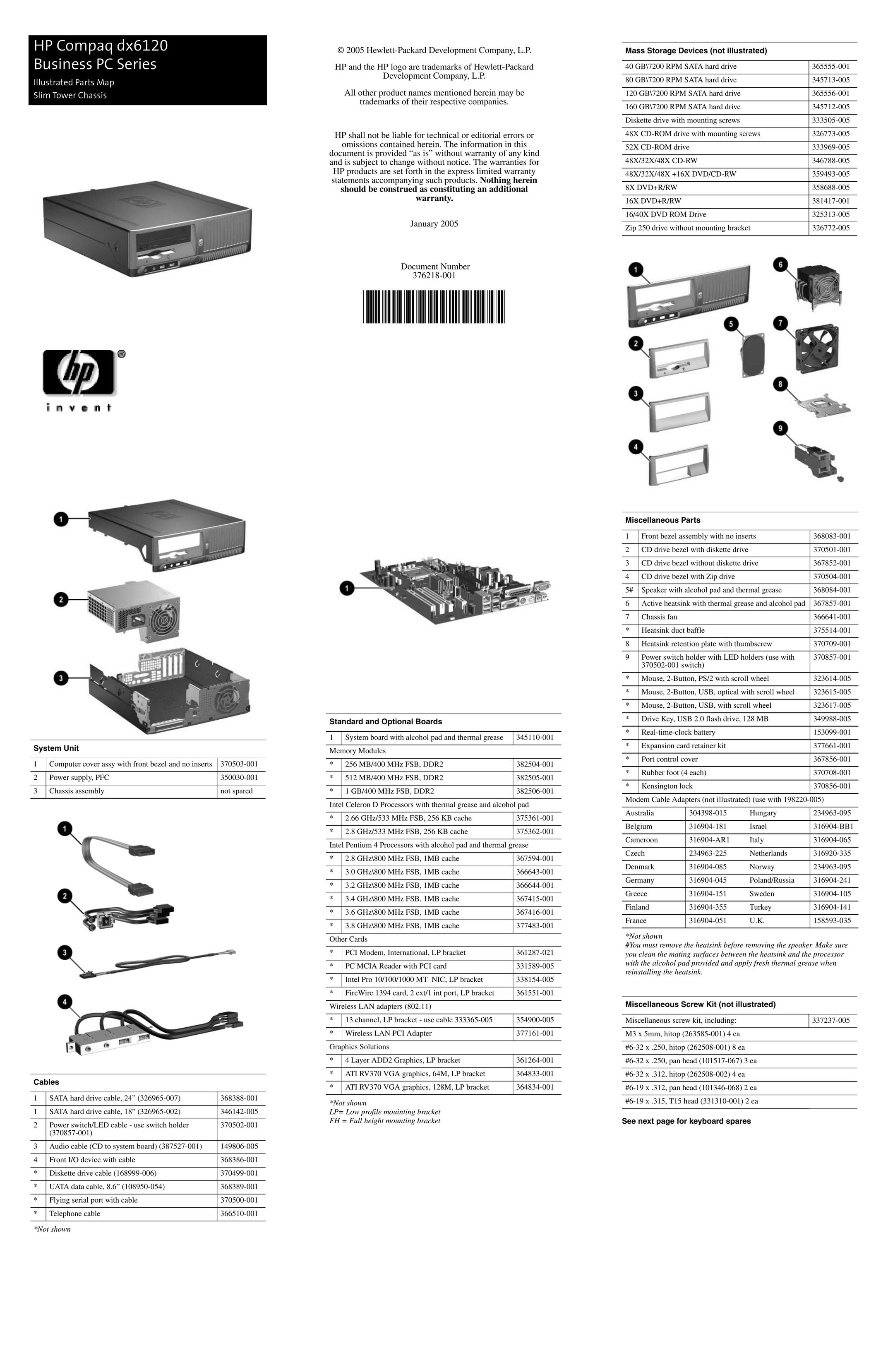 HP (Hewlett-Packard) DX6120 Calculator User Manual