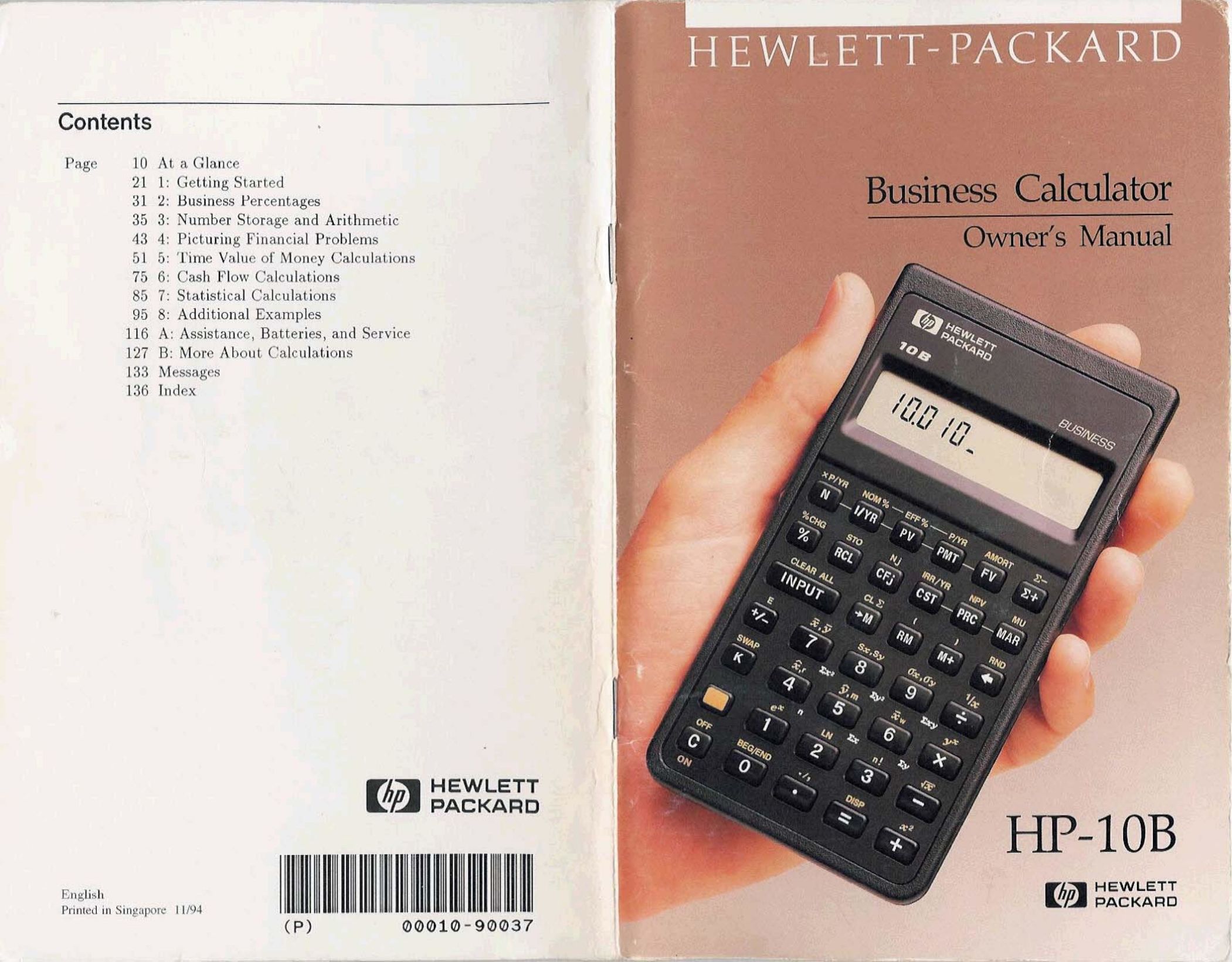 HP (Hewlett-Packard) HP-10B Calculator User Manual