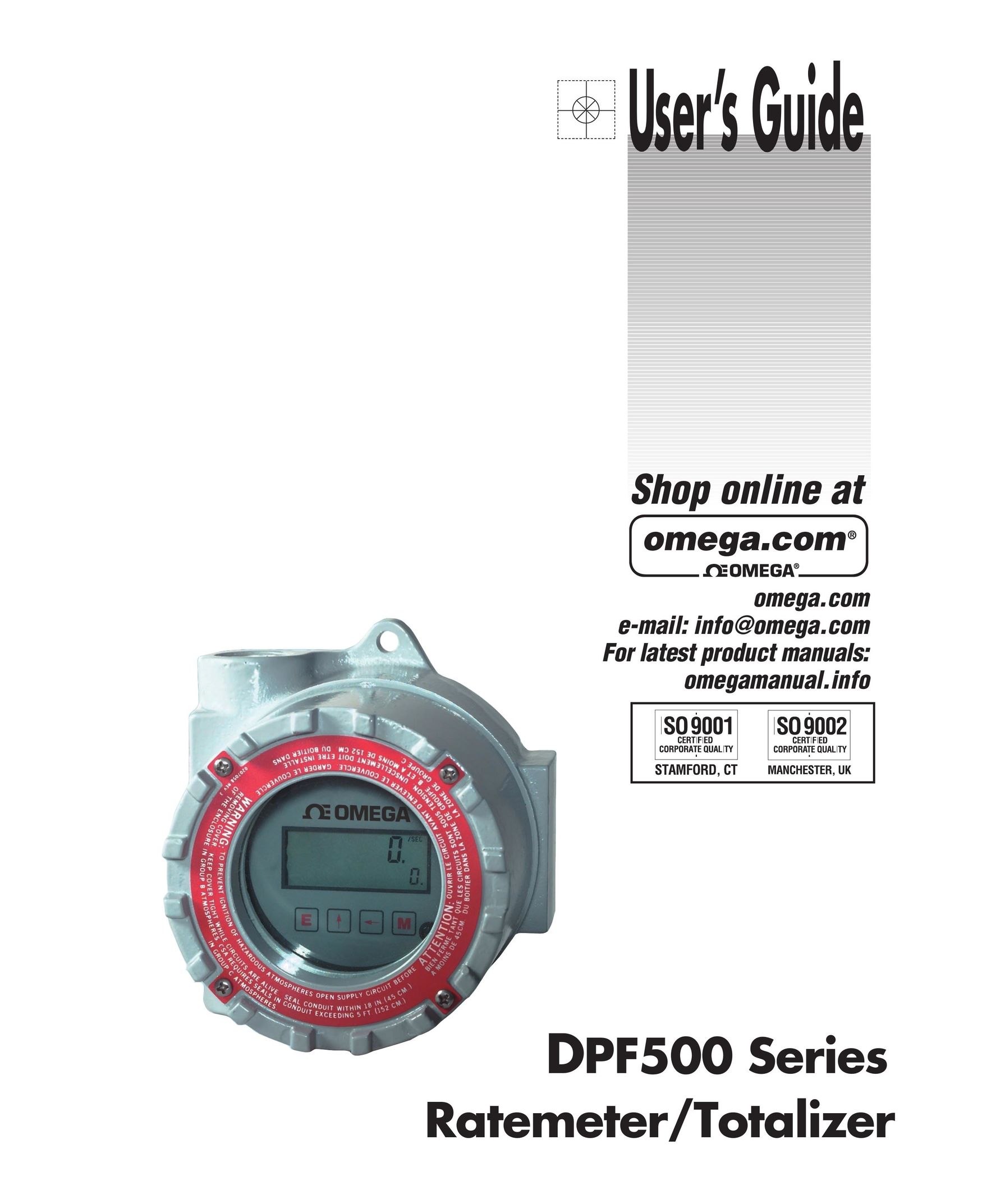 Omega DPF500 Series Calculator User Manual