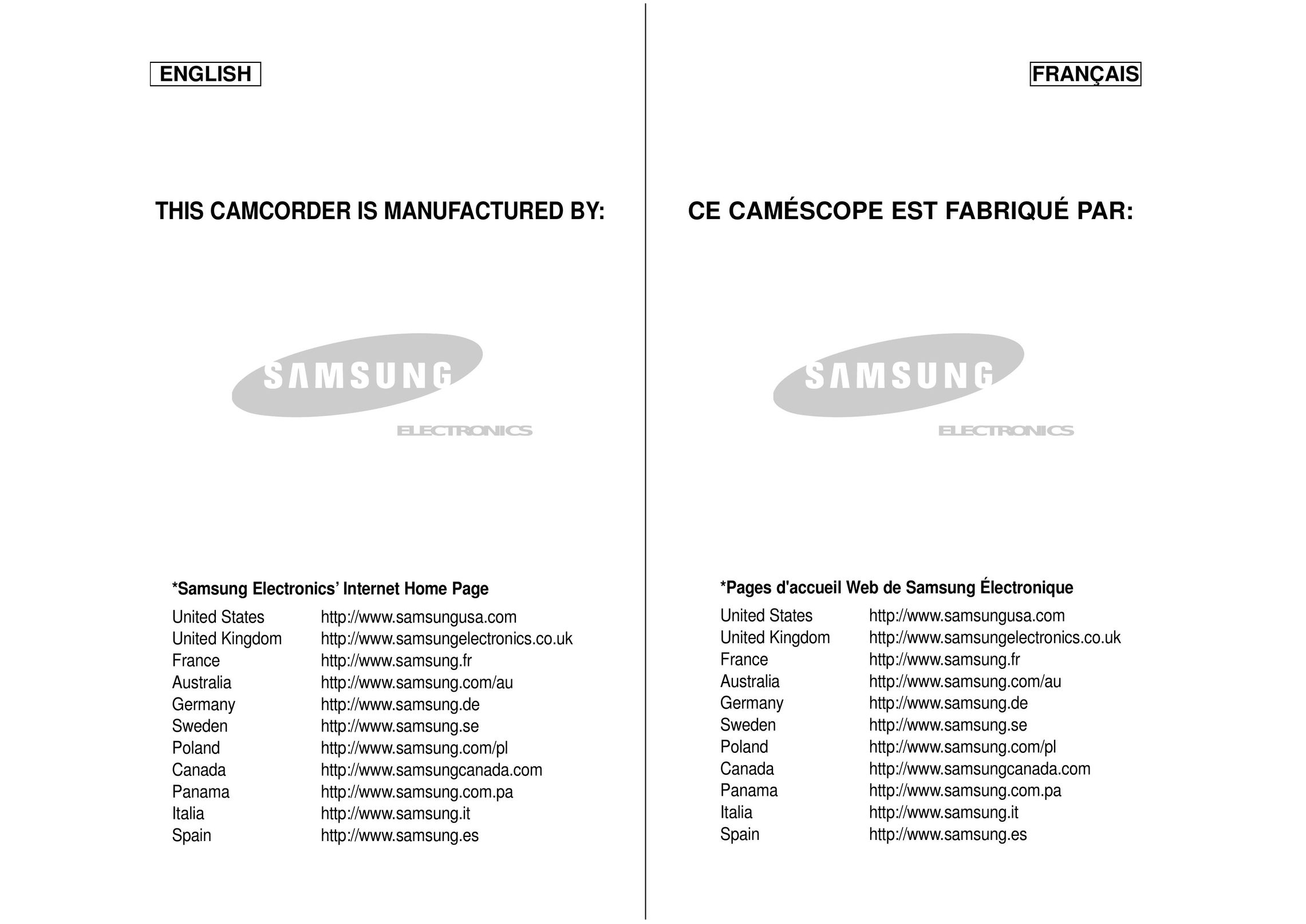 Samsung CAMCORDER Calculator User Manual