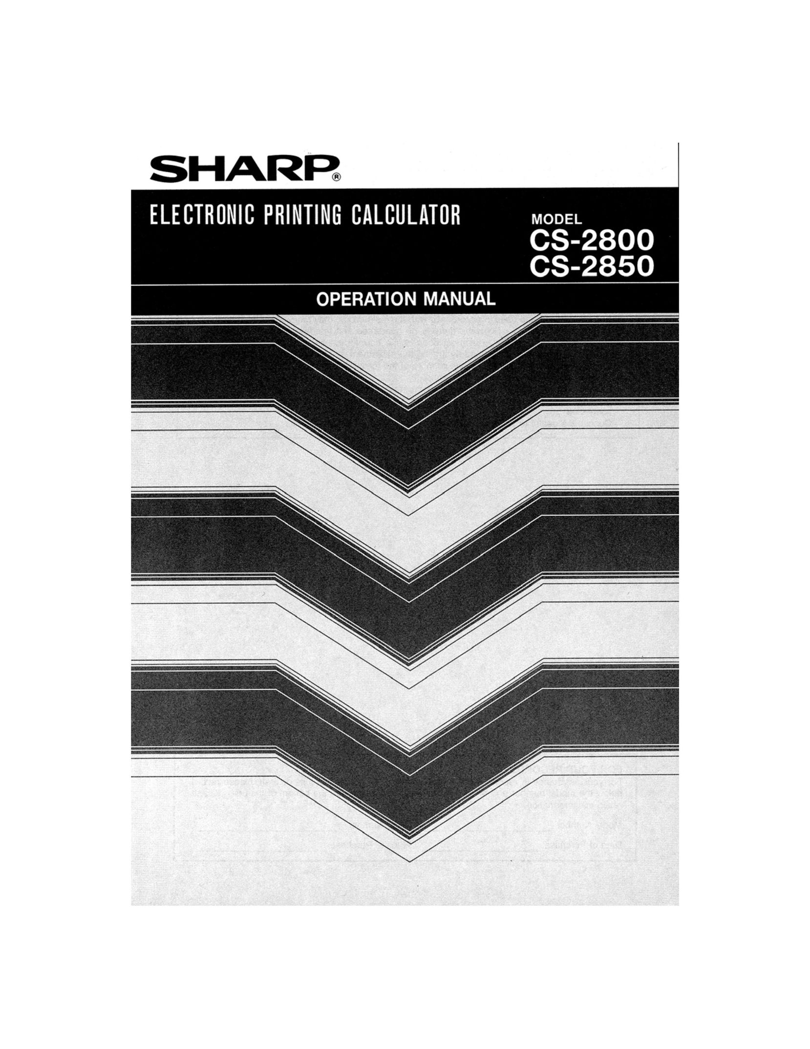 Sharp CS-2800 Calculator User Manual
