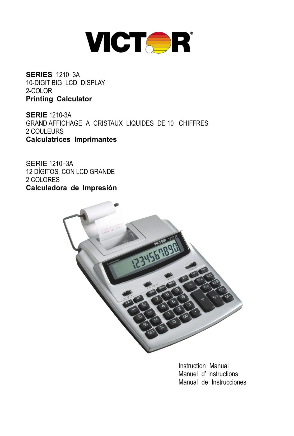 Victor 1210-3A Calculator User Manual