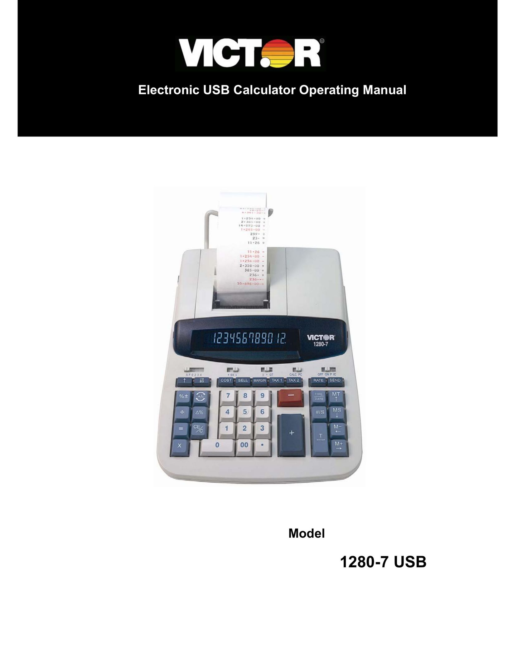 Victor 1280-7 USB Calculator User Manual