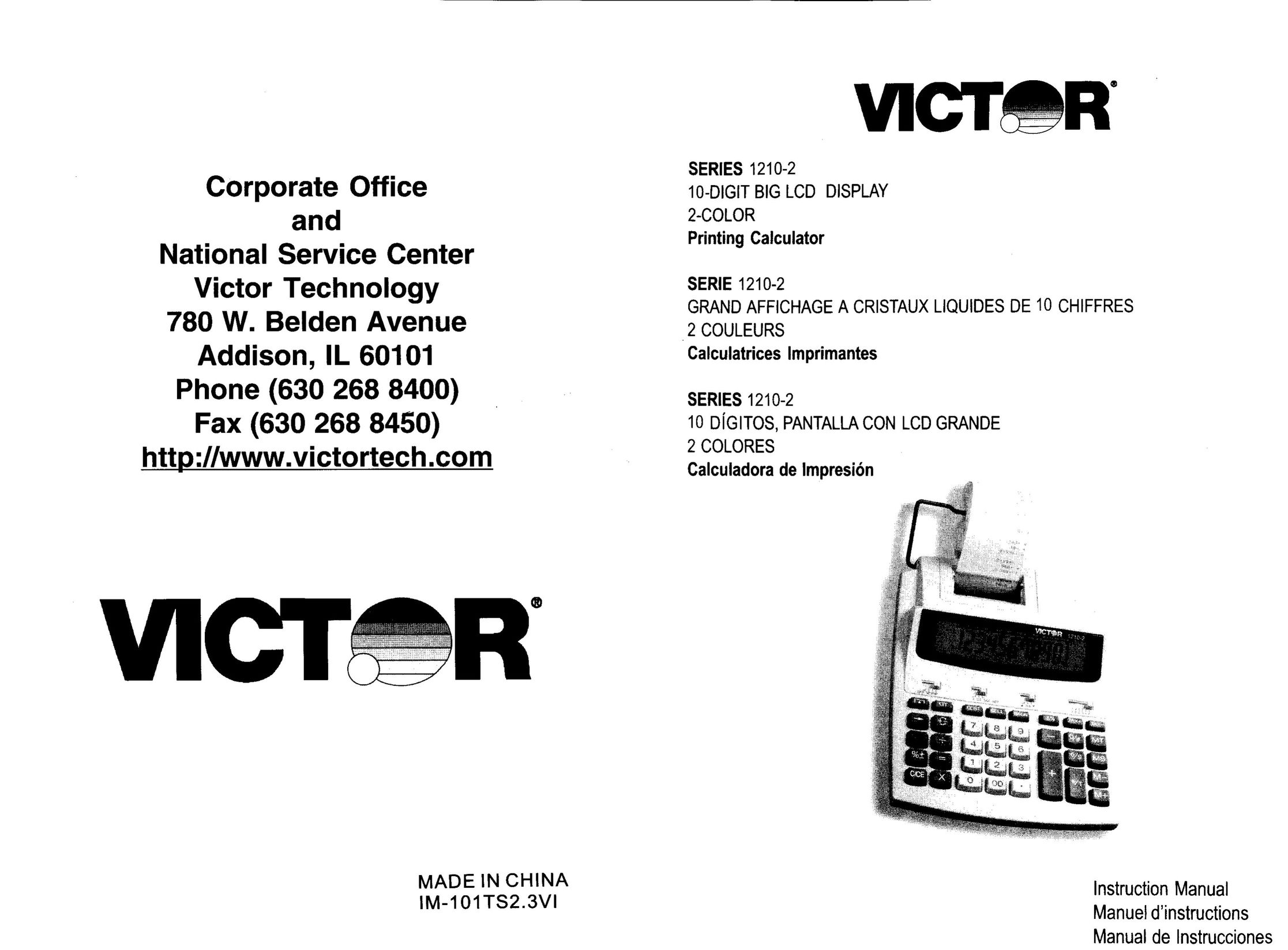 Victor Technology 1210-2 Series Calculator User Manual