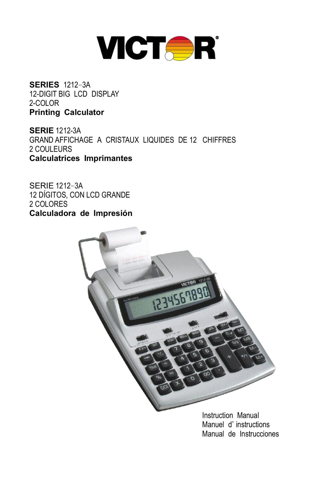 Victor Technology 1212-3A Series Calculator User Manual