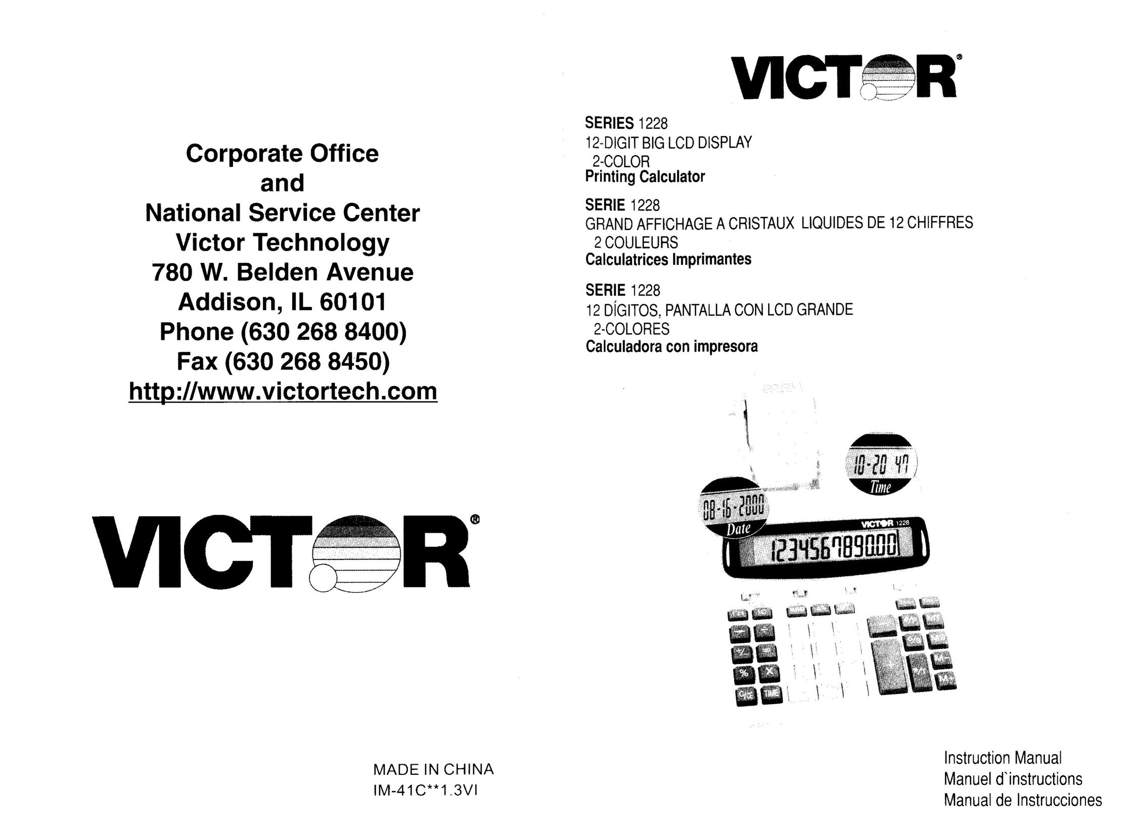 Victor Technology 1228 Series Calculator User Manual
