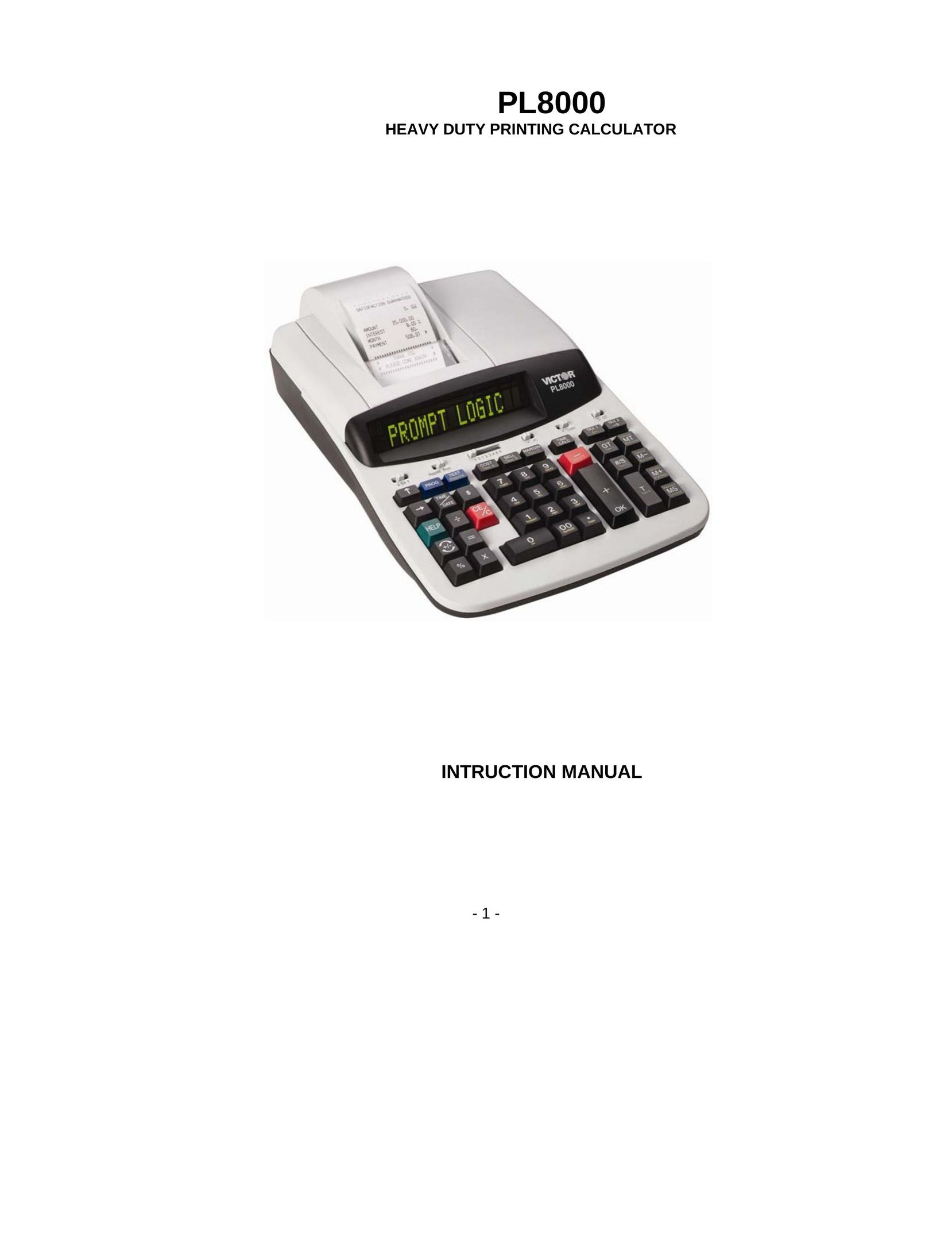 Victor Technology PL8000 Calculator User Manual
