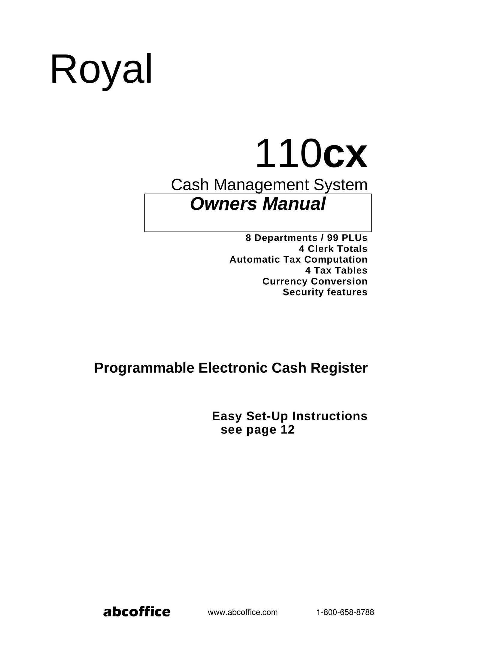 ABC Office 110CX Cash Register User Manual