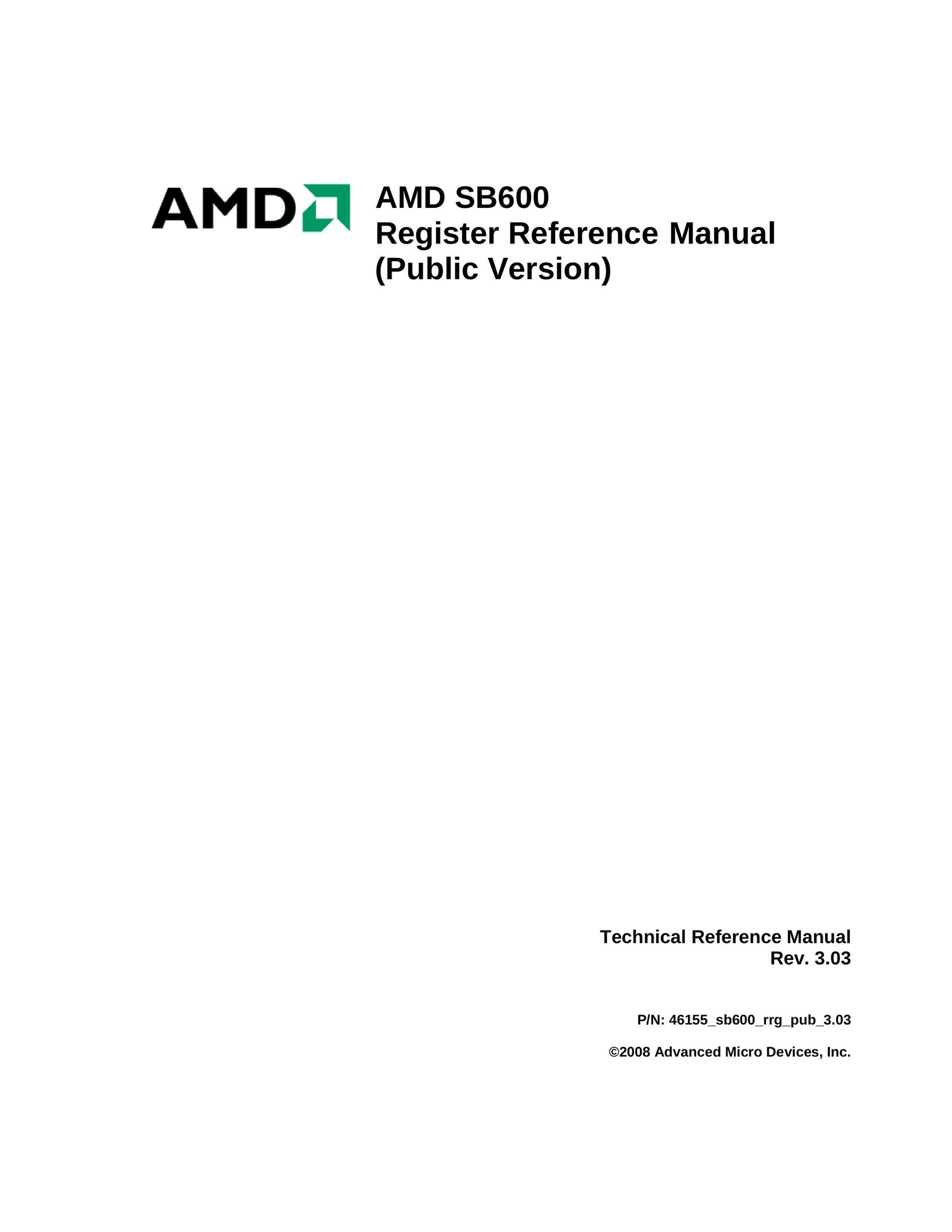 AMD SB600 Cash Register User Manual