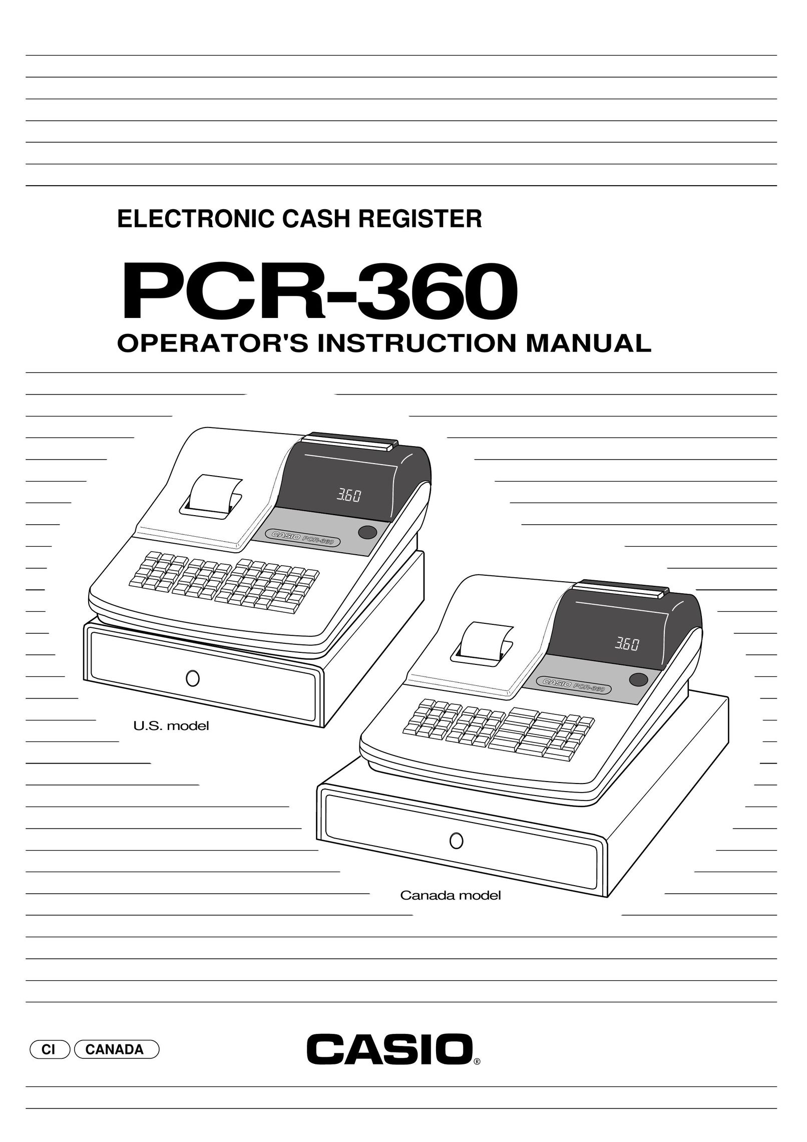Casio pcr-360 Cash Register User Manual