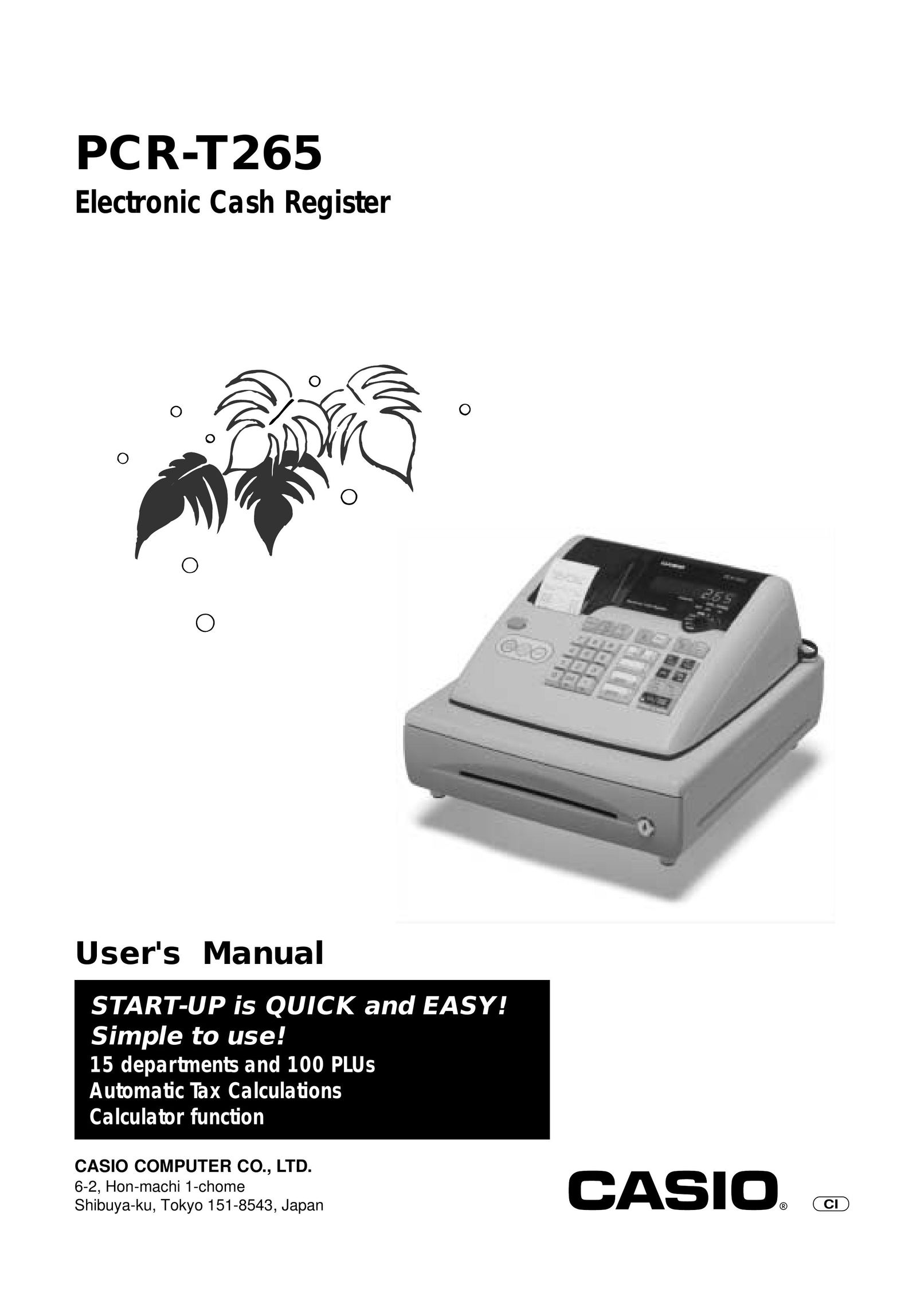 Casio PCR-T265 Cash Register User Manual