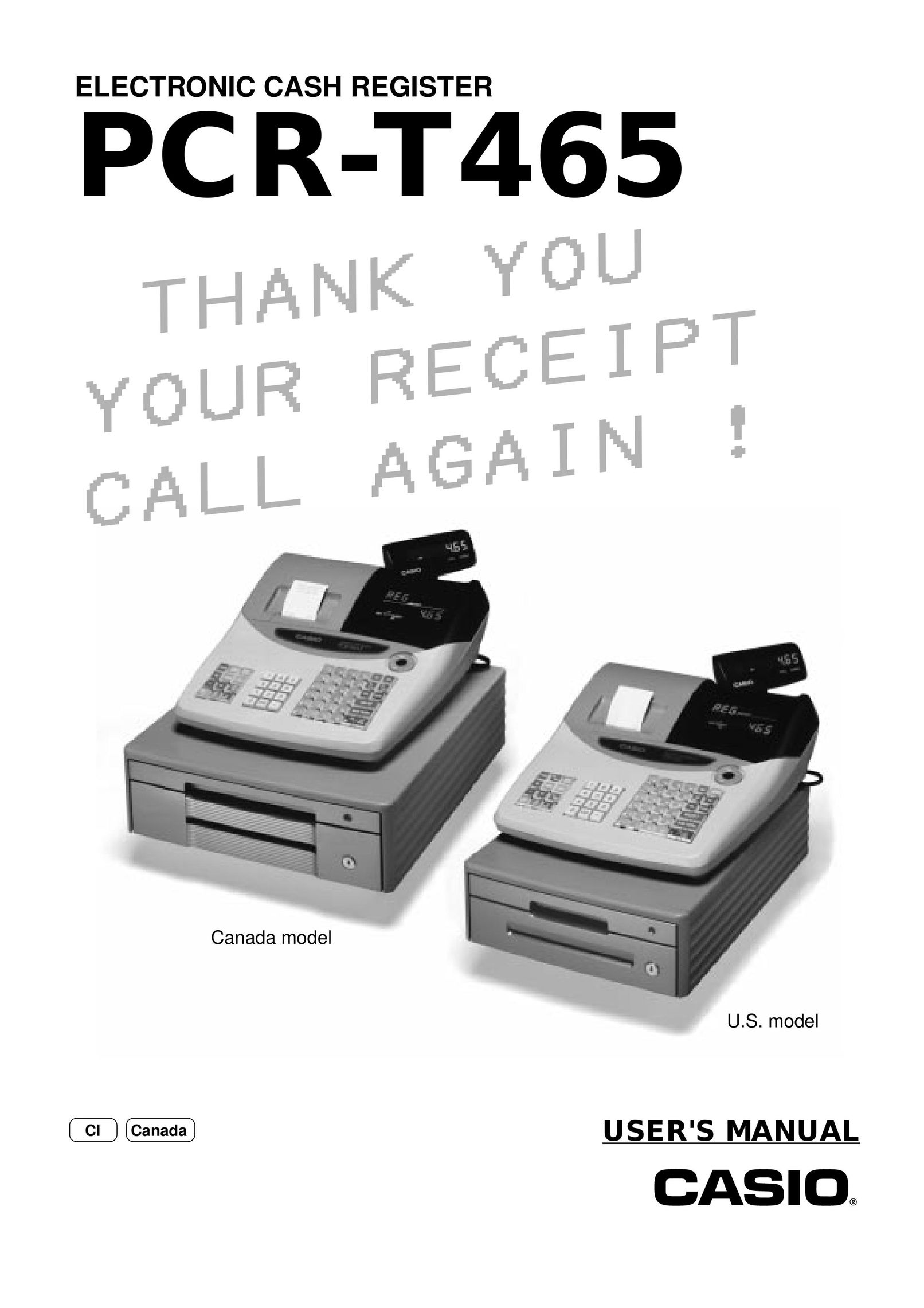 Casio PCR-T465 Cash Register User Manual