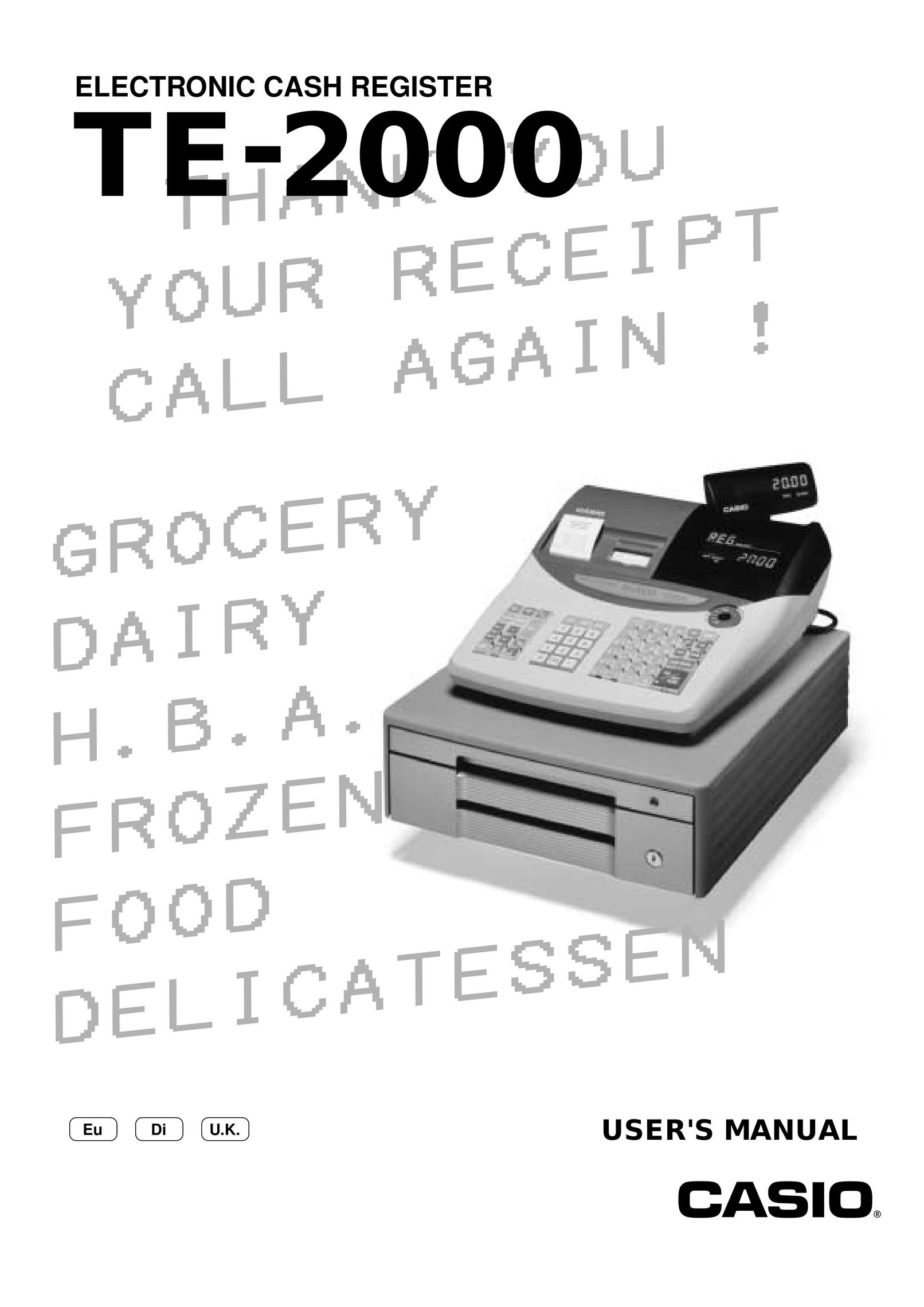 Delta TE-2000 Cash Register User Manual