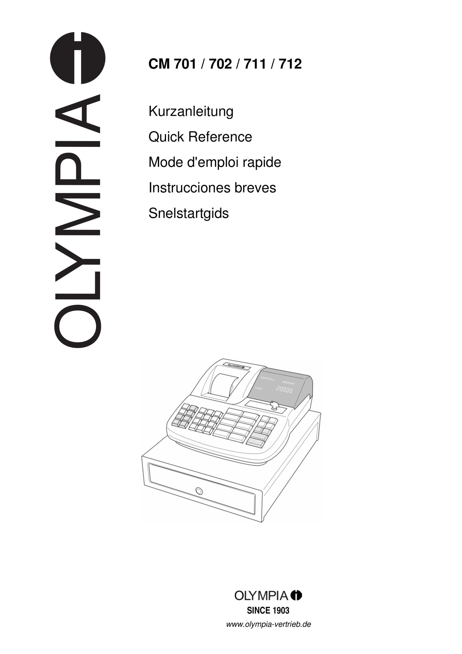 Olympia CM 702. CM 711 Cash Register User Manual