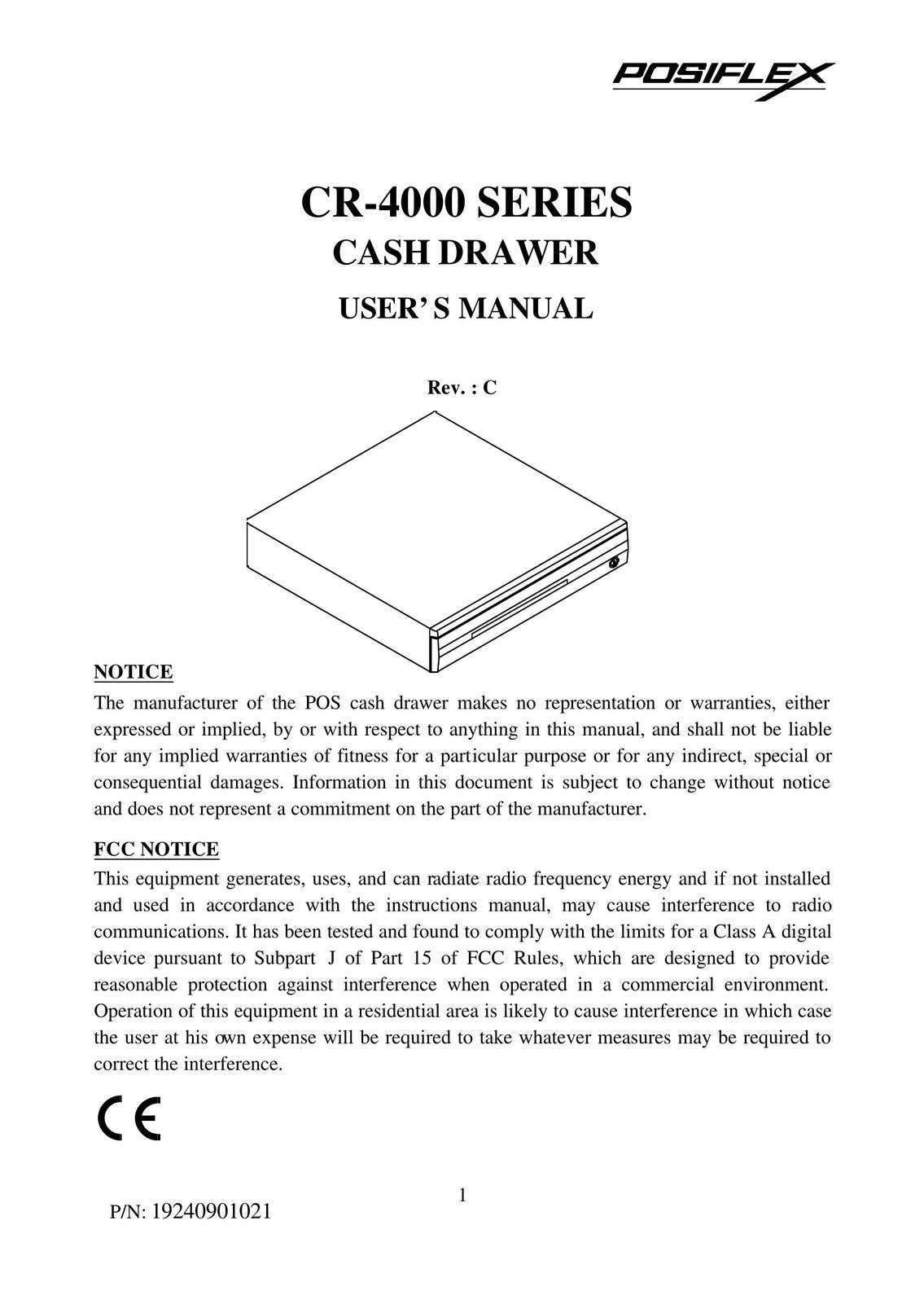 POSIFLEX Business Machines CR400X Cash Register User Manual