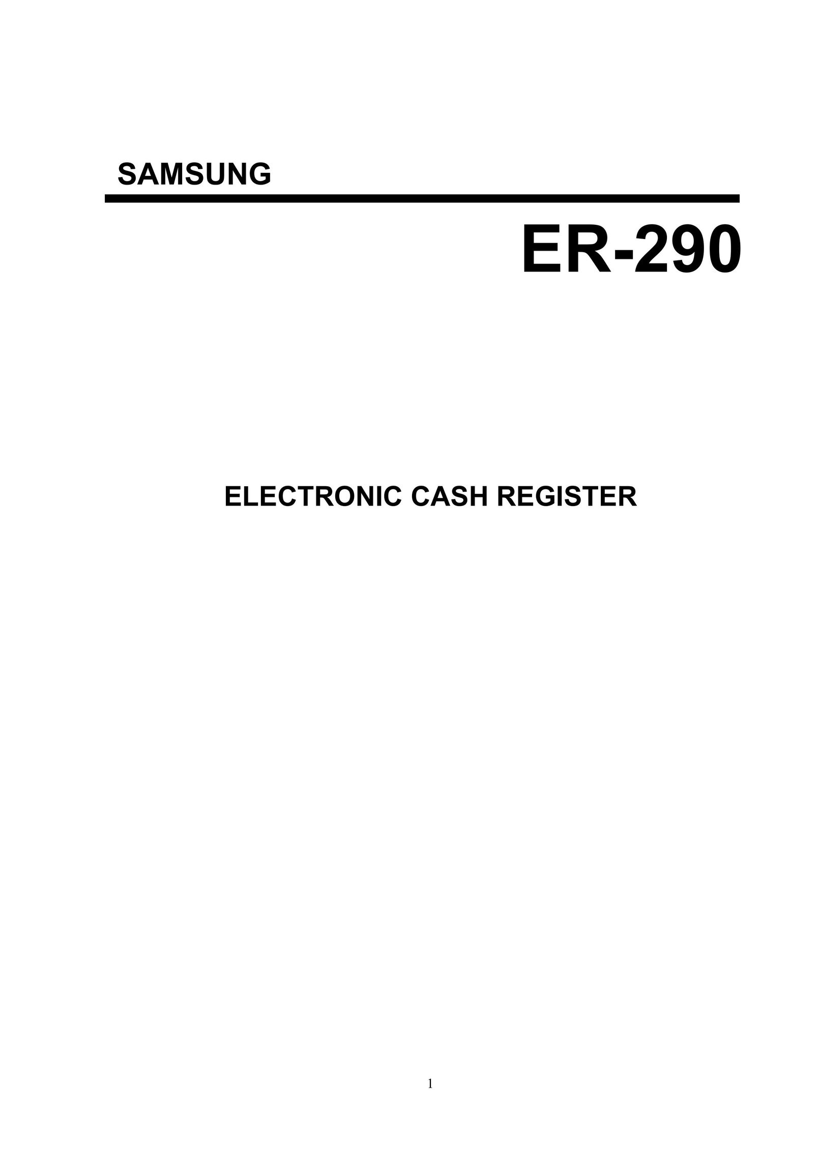 Samsung electronic cash register Cash Register User Manual