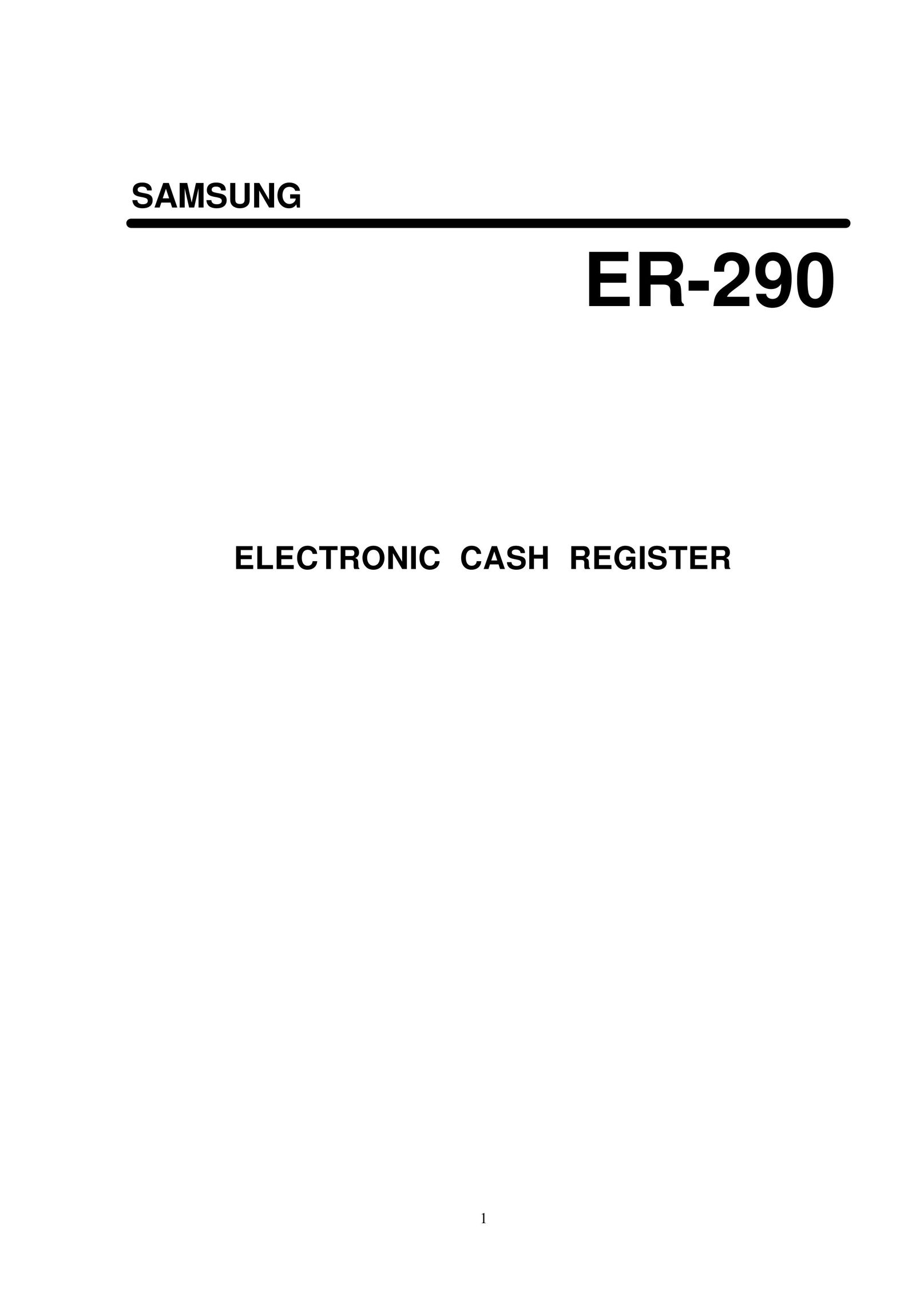 Samsung ER-290 Cash Register User Manual