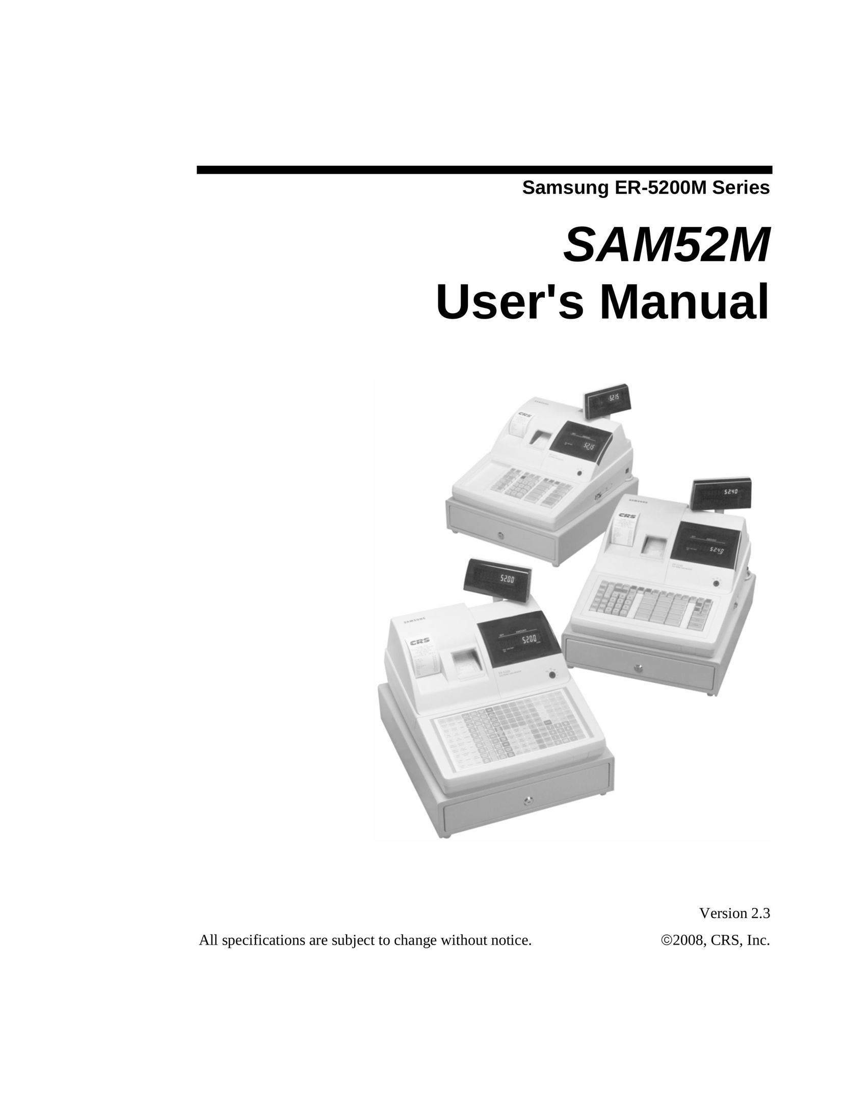 Samsung SAM52M Cash Register User Manual