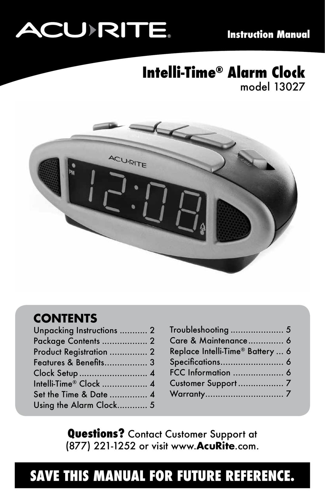 Acu-Rite 13027 Clock User Manual