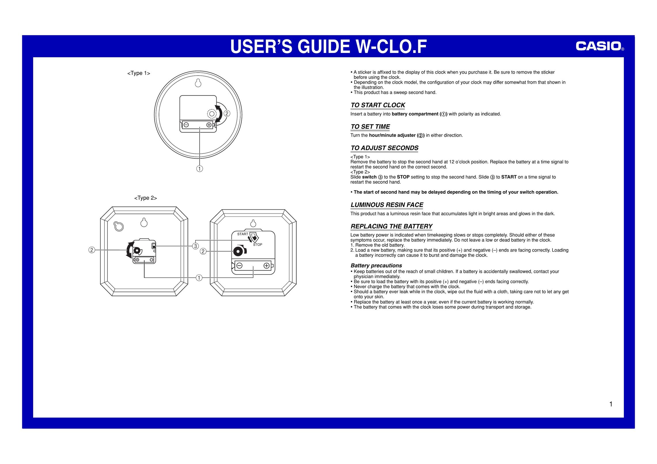 Casio Clock Clock User Manual
