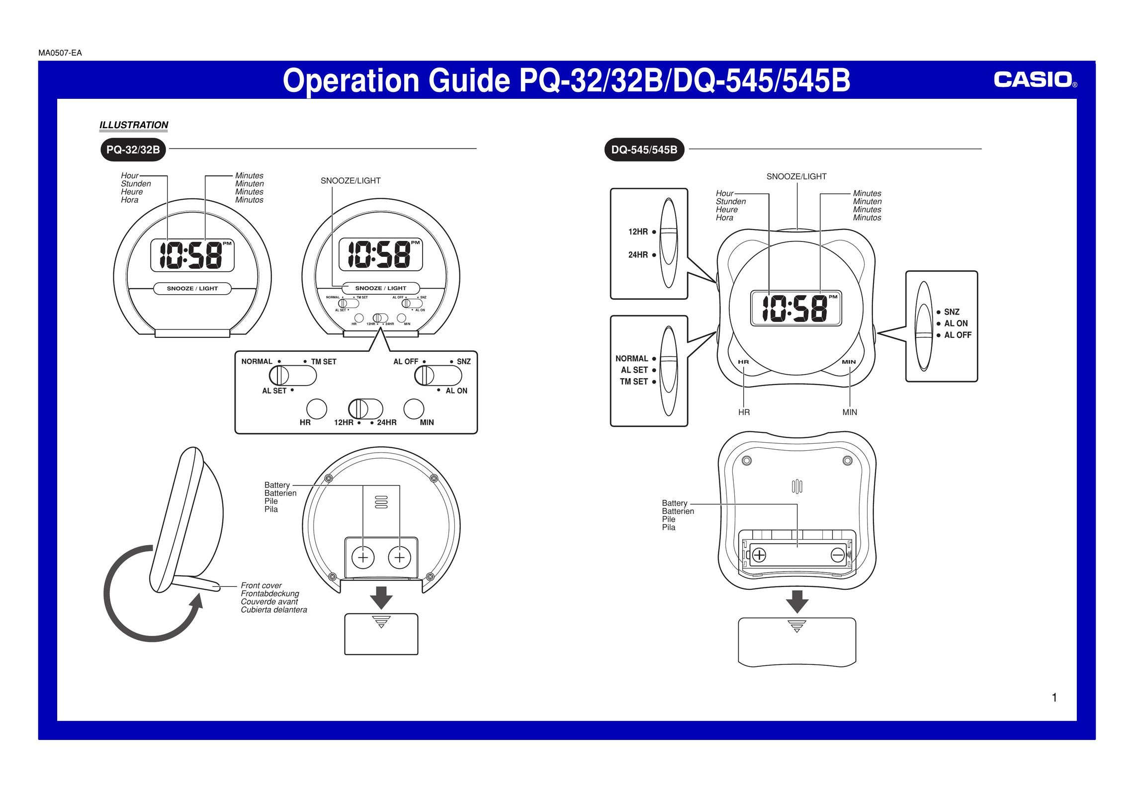 Casio DQ-545 Clock User Manual