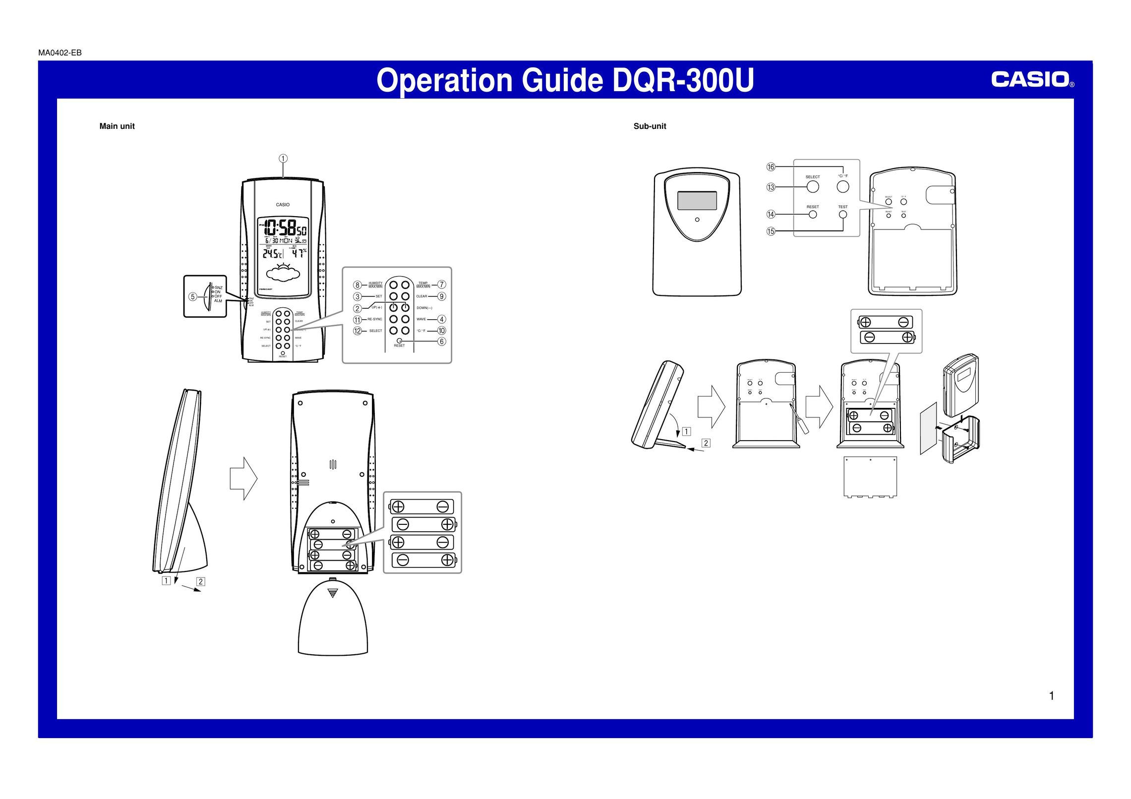 Casio DQR-300U Clock User Manual