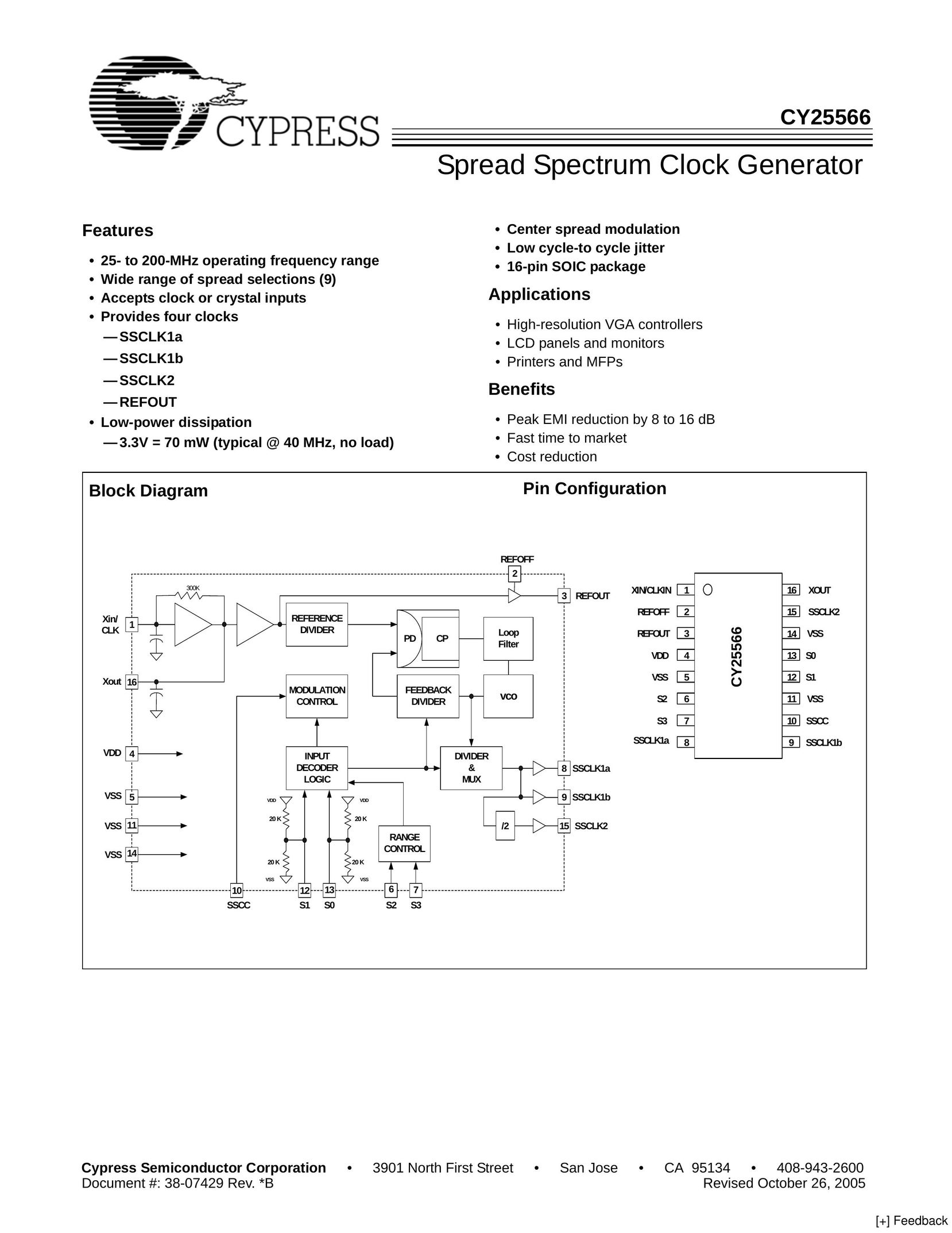 Cypress CY25566 Clock User Manual