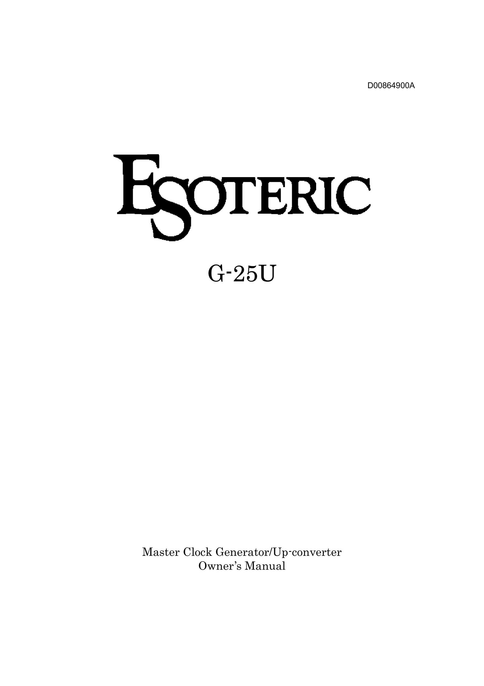 Esoteric G-25U Clock User Manual