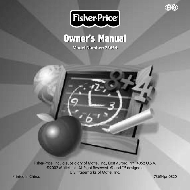 Fisher-Price 73654 Clock User Manual