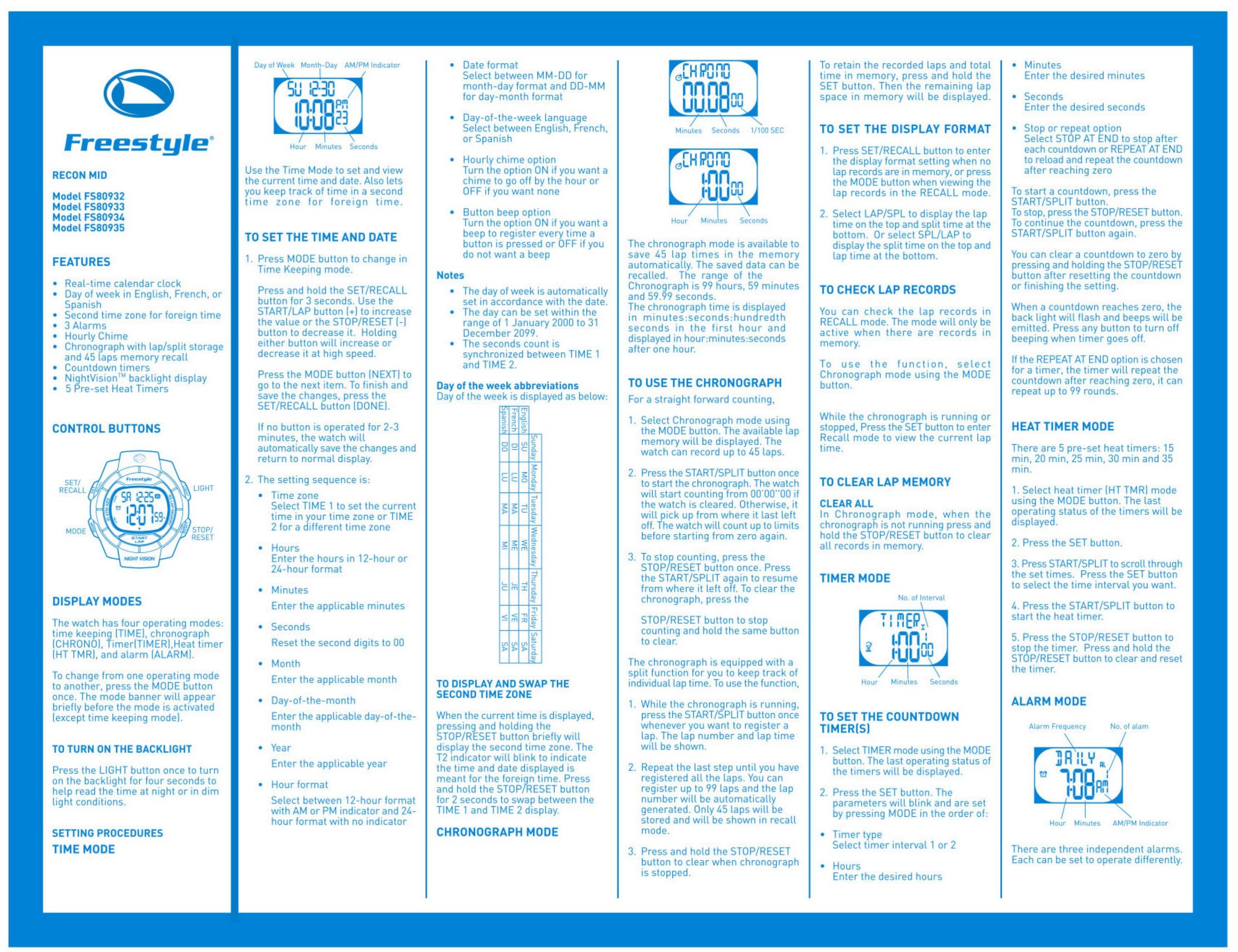 Freestyle FS80932 Clock User Manual