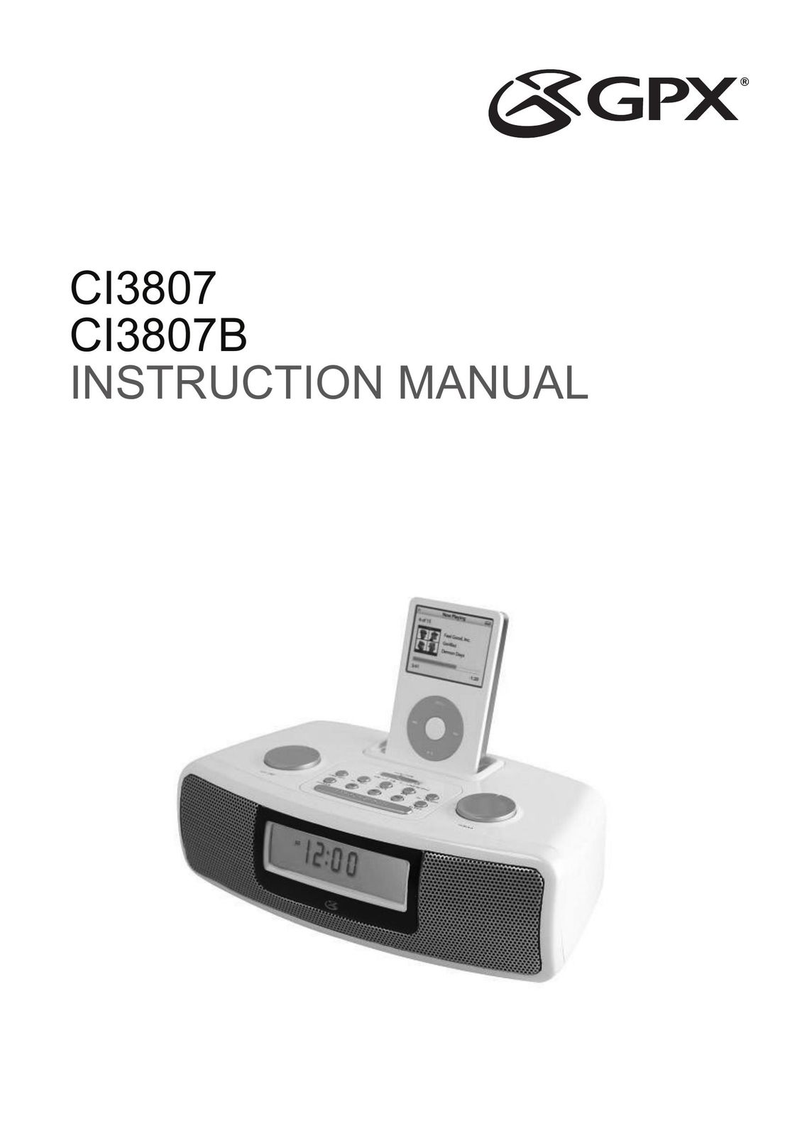 GPX ci3807b Clock User Manual