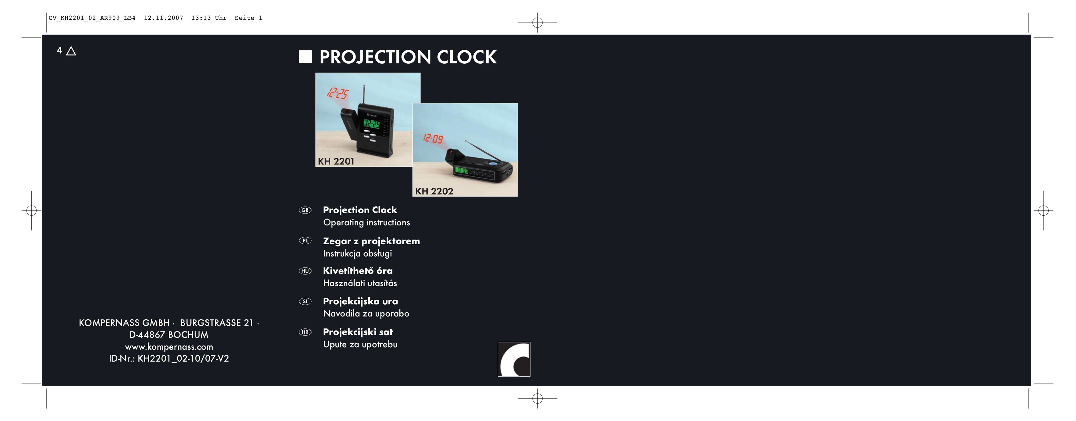 Kompernass KH 2202 Clock User Manual
