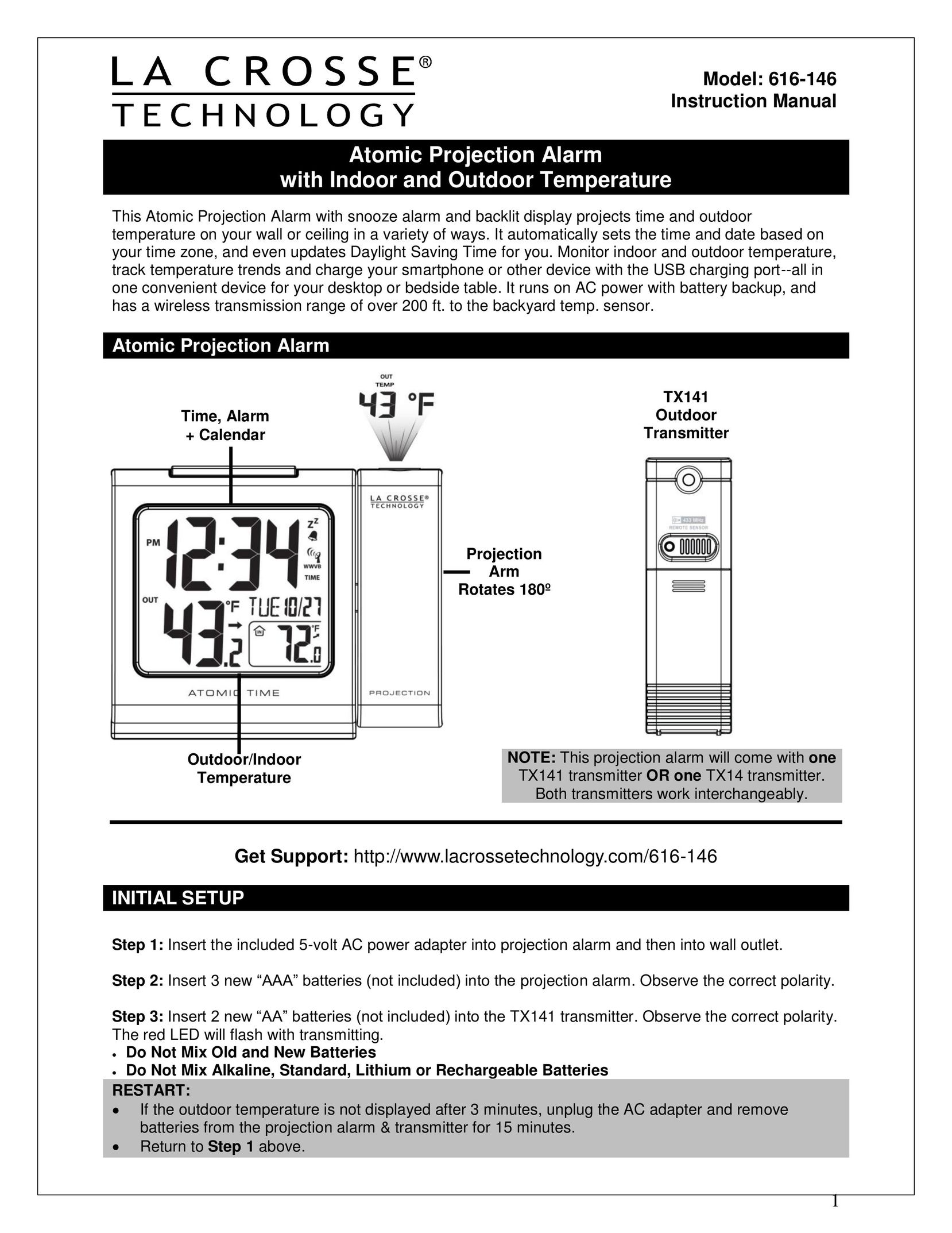 La Crosse Technology 616-146 Clock User Manual