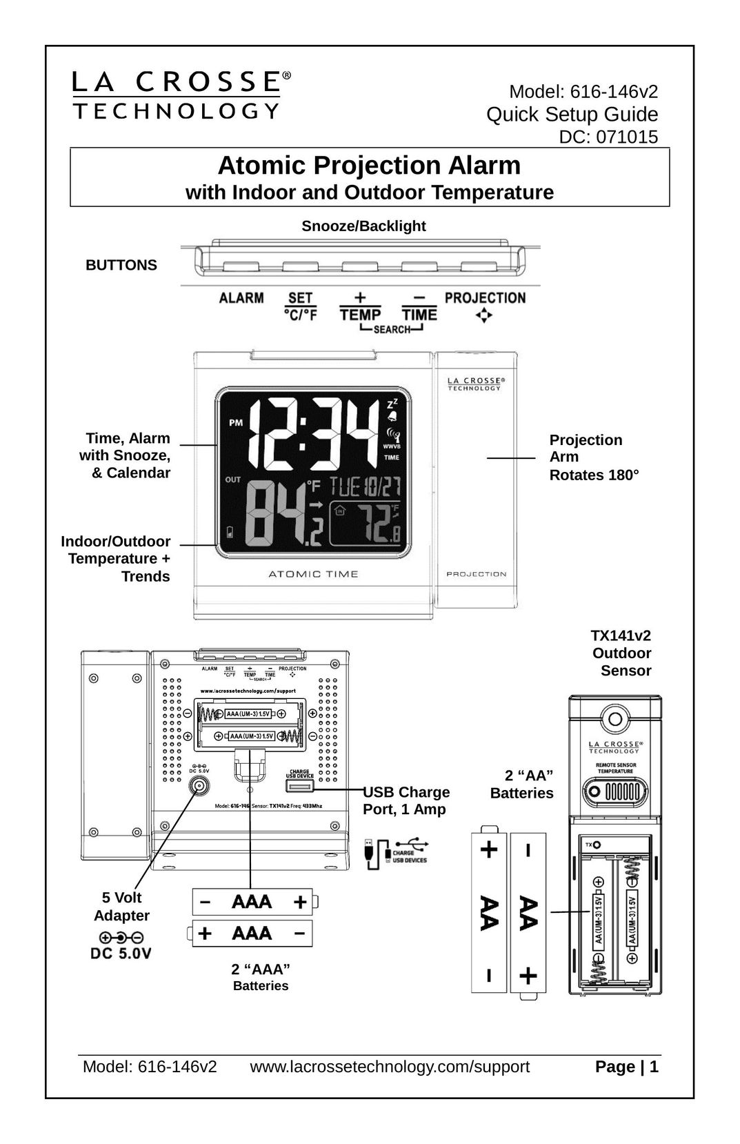 La Crosse Technology 616-146v2 Clock User Manual