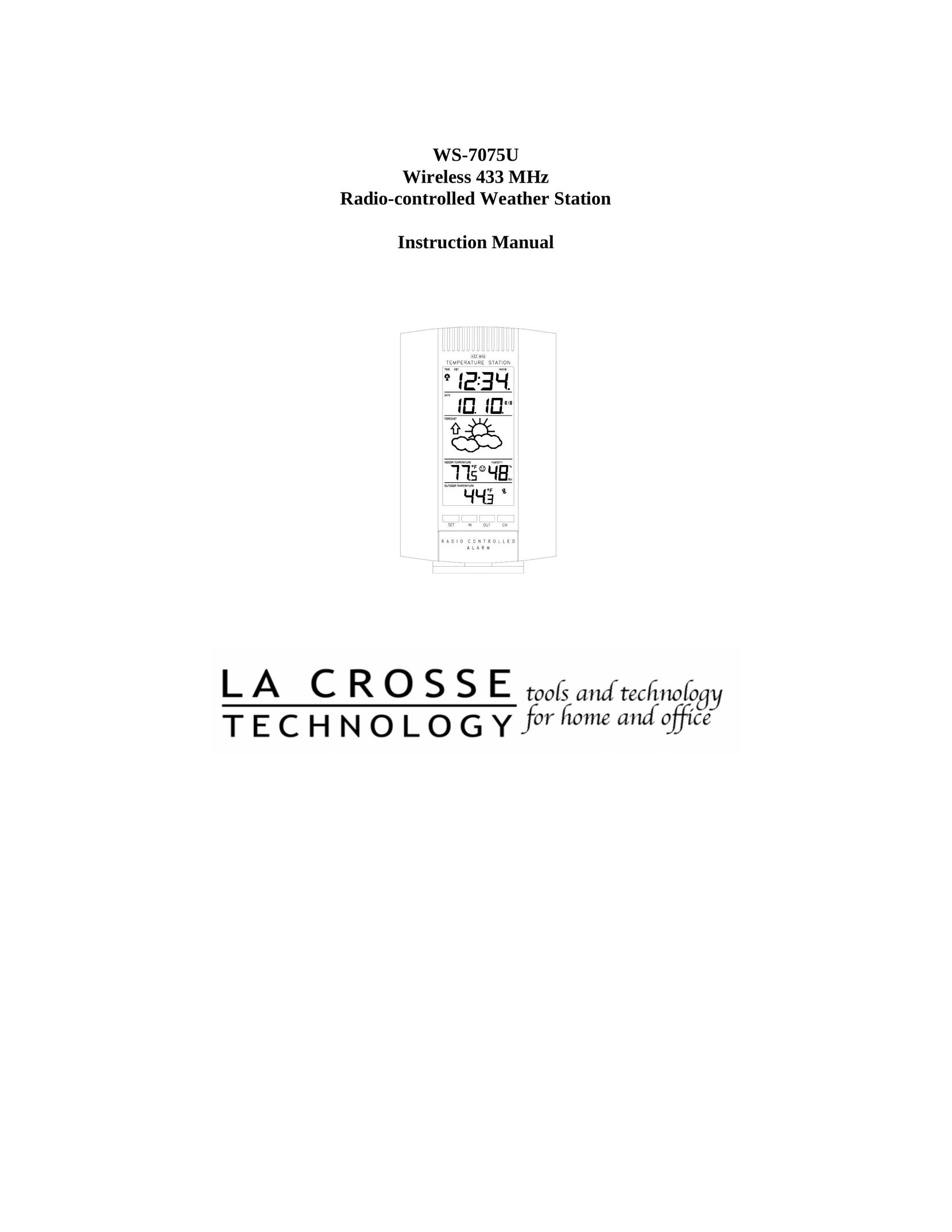 La Crosse Technology WS-7075U Clock User Manual