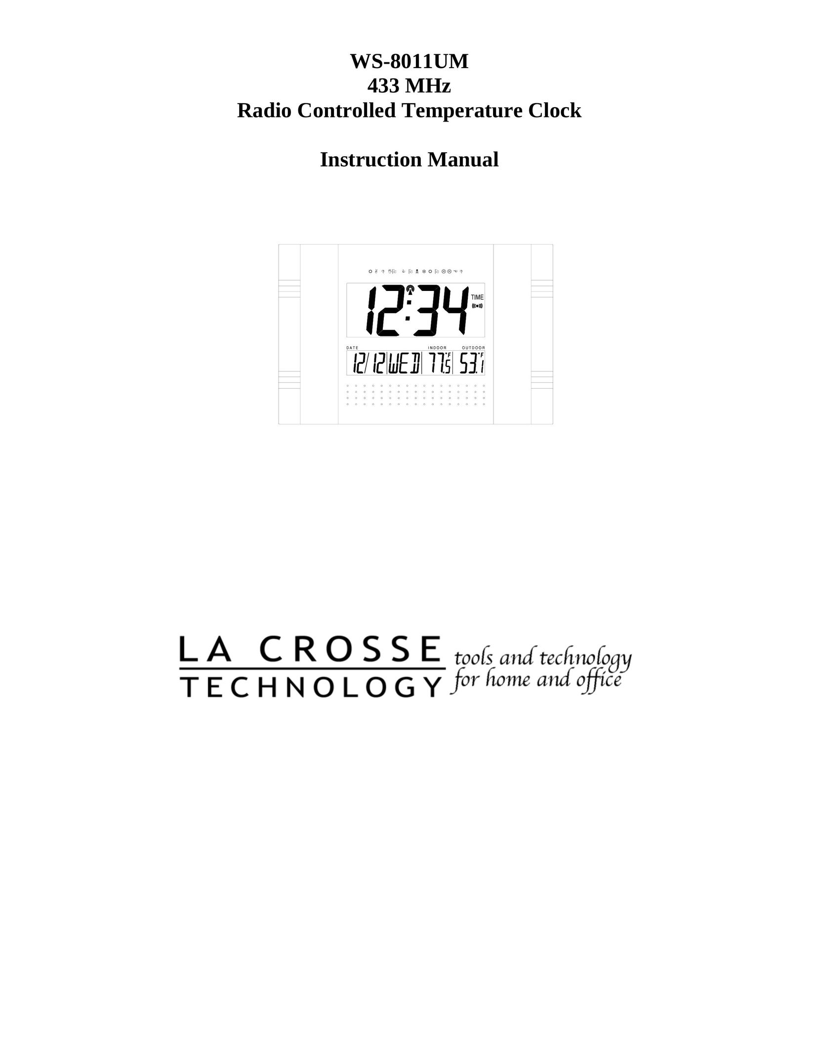 La Crosse Technology WS-8011UM Clock User Manual