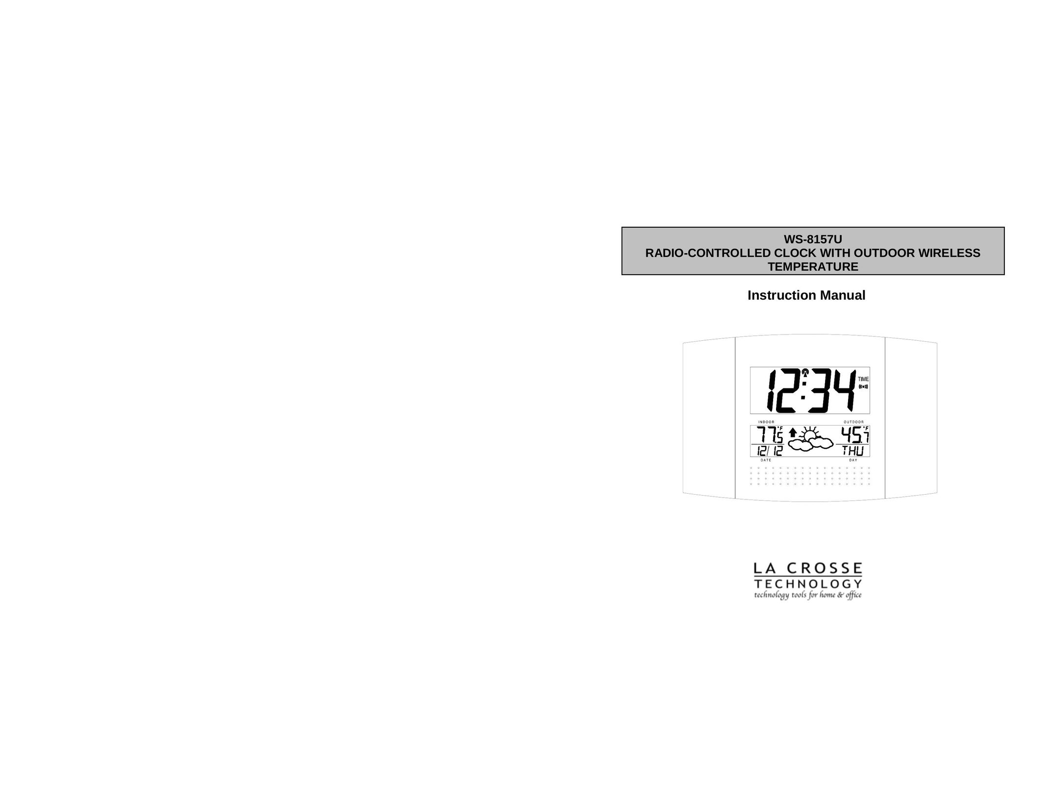 La Crosse Technology WS8157U Clock User Manual