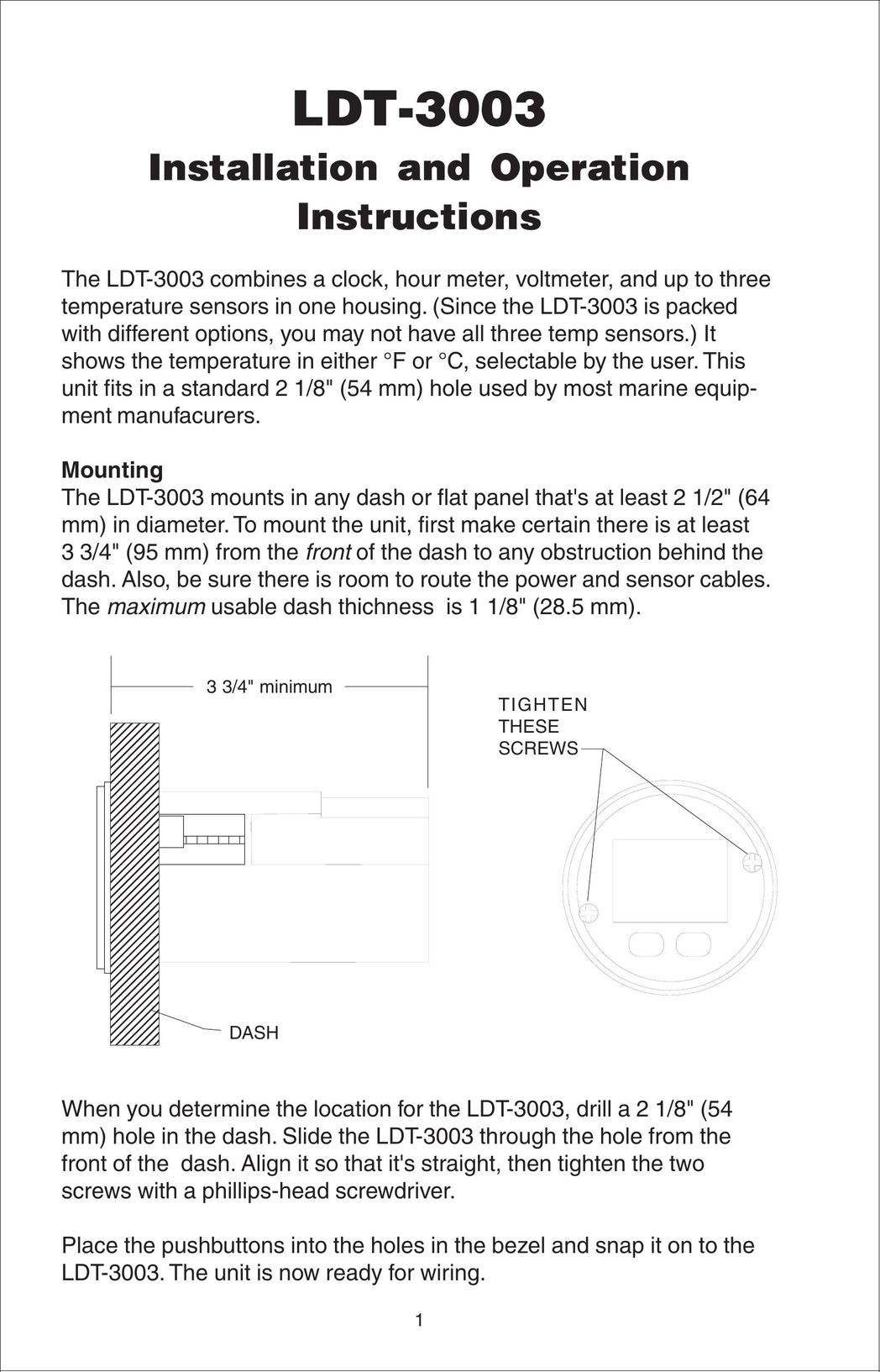 Lowrance electronic LDT-3003 Clock User Manual