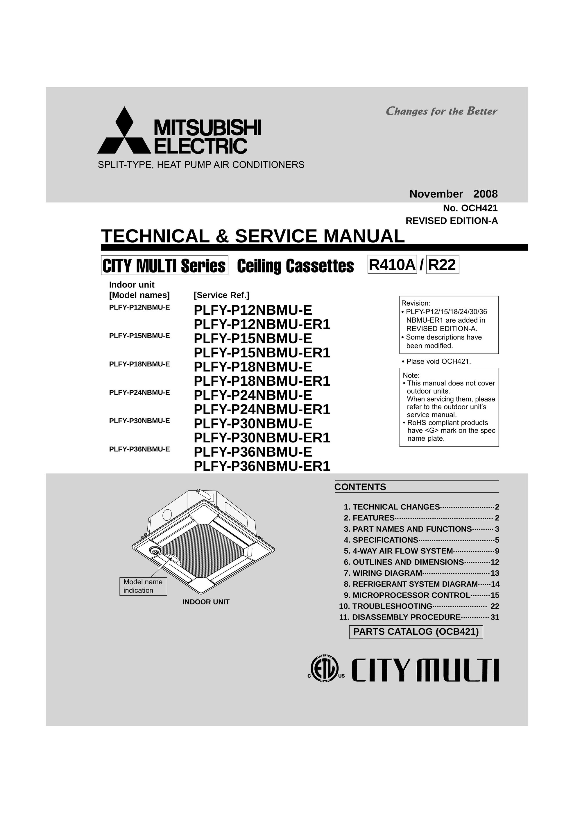 Mitsubishi Electronics PLFY-P12 Clock User Manual