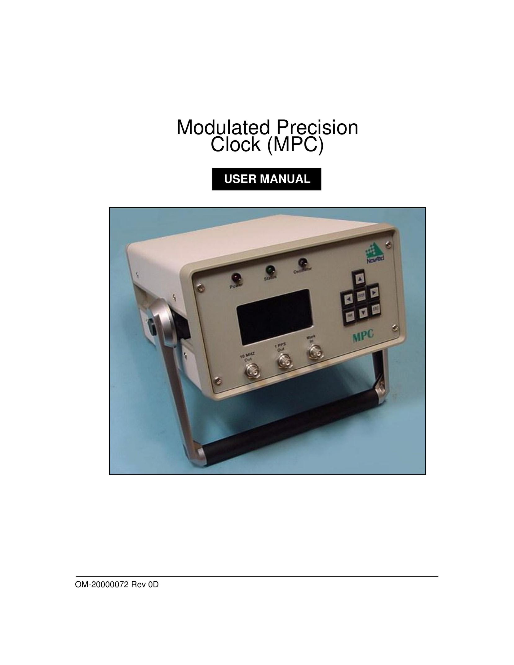 MPC OM-20000072 Clock User Manual