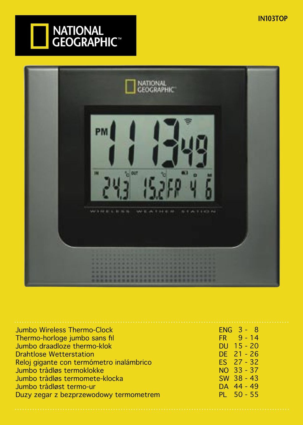 National Geographic IN103TOP Clock User Manual