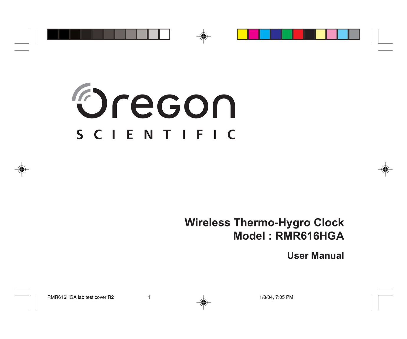 Oregon RMR616HGA Clock User Manual