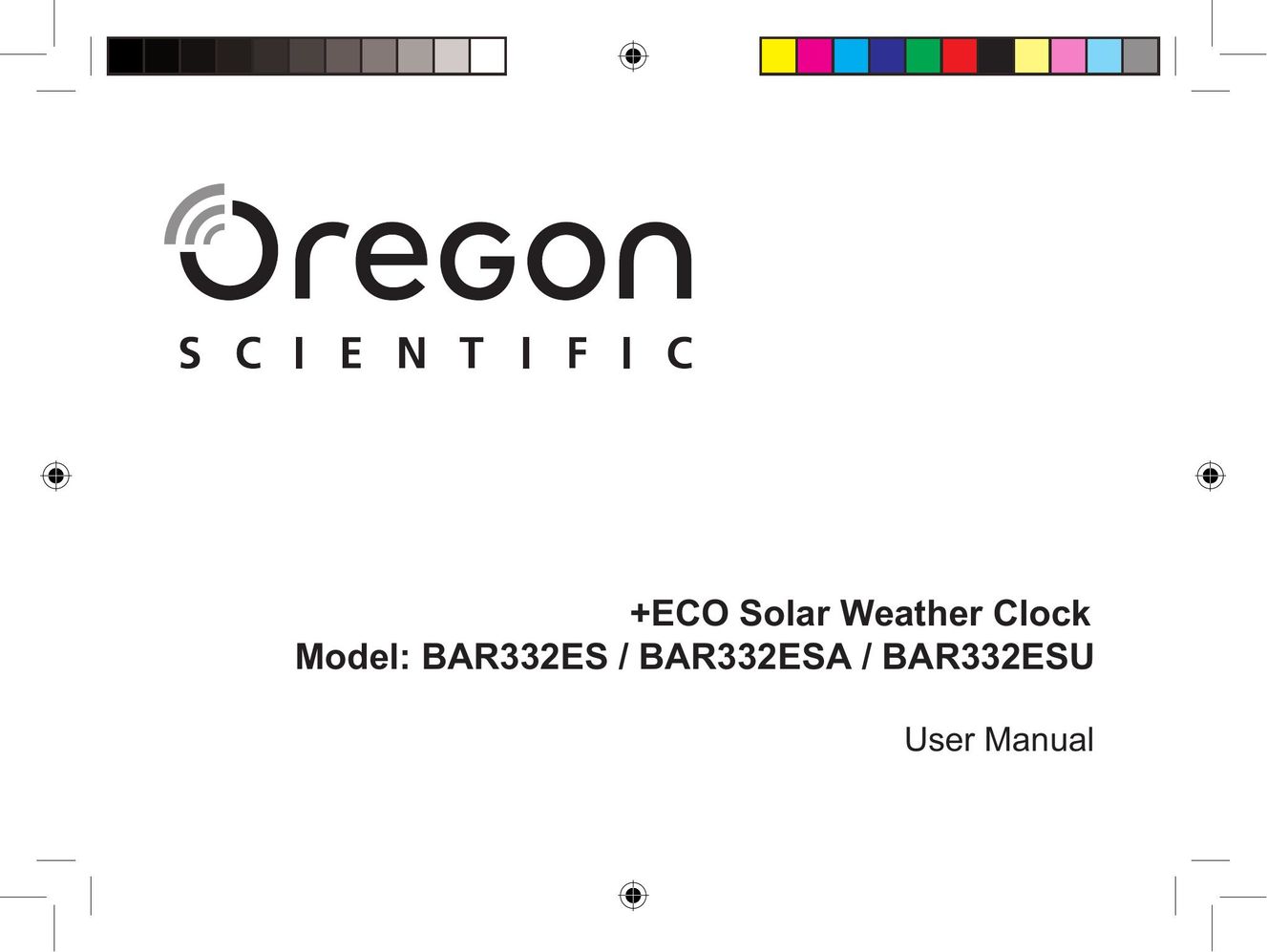 Oregon Scientific BAR332ESU Clock User Manual